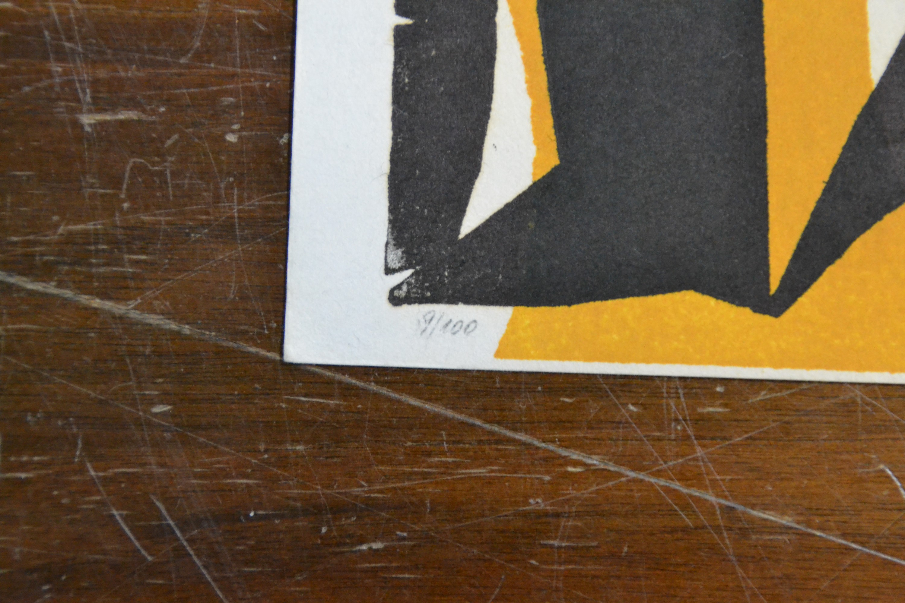 Detail c: HAP Grieshaber, 1909 Rot an der Rot - 1981 Eningen, Farbholzschnitt, "hommage a rothe",1968, Ed. 9/100, handsigniert und nummeriert, ...
