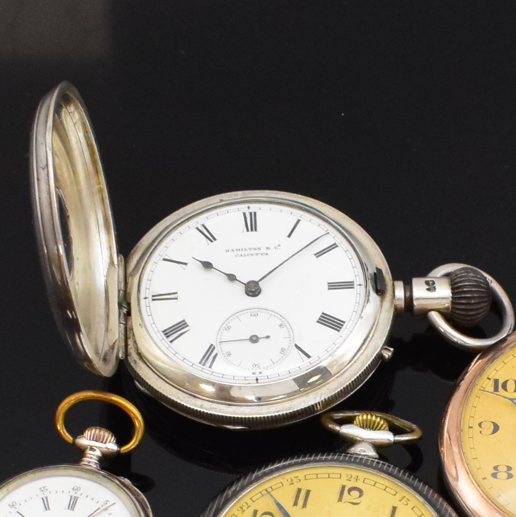 Detail a: Konvolut: 5 Silber-Taschenuhren, Schweiz/England um 1890/1920, 1 x Tulasilber, 2 x emailliert, 3 x Emailzifferbl., 2 Damentaschenuhren, 4 x ...
