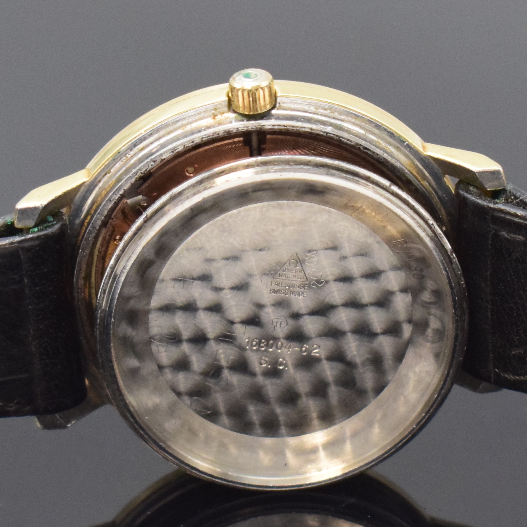 Detail f: OMEGA Constellation Armbandchronometer Referenz 168004-62, Schweiz um 1967, Automatik, verg. Geh., verschr. Boden rücks. Sternwarten-Symbol, silb. ...