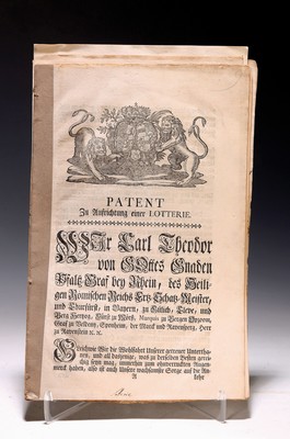 Image Konvolut 5 Historische Dokumente der Kurpfalz, 18.Jh., "Patent zur Aufrichtung ...