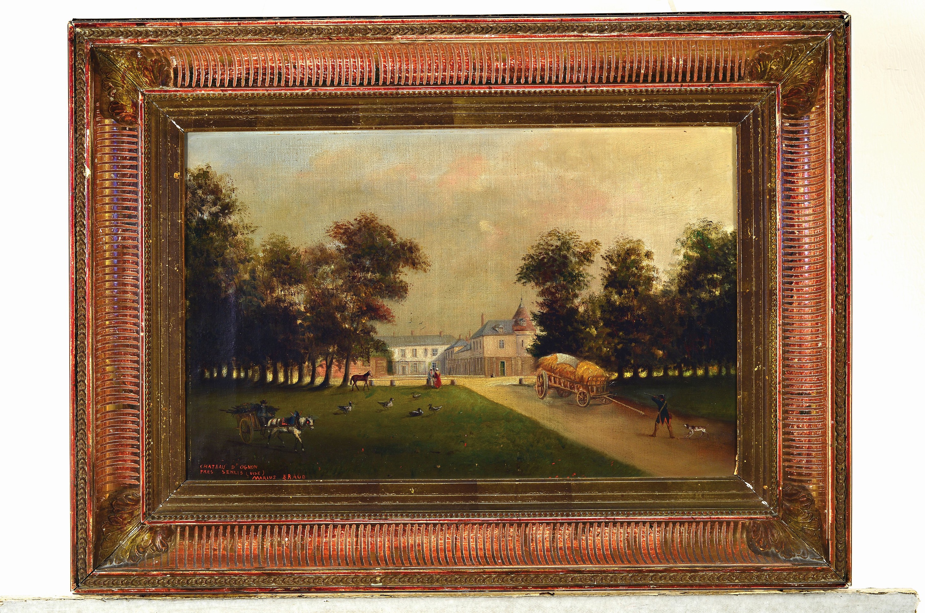 Detail k: Grarda Hermina Marius-Eraud, 1854 Hengelo - 1919 Den Haag, "Chateau D'Ognon - Pres Selnis (Oise)", so bezeichnet, links unten signiert ...