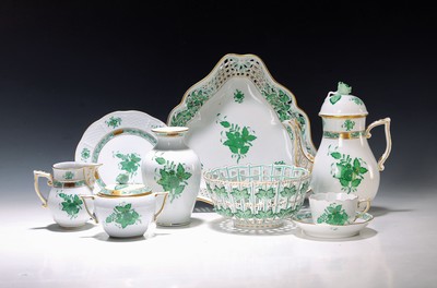 Image Mocha or espresso set, Herend, Hungary, Indianpainting green (Variation Apponyi), 20th ...