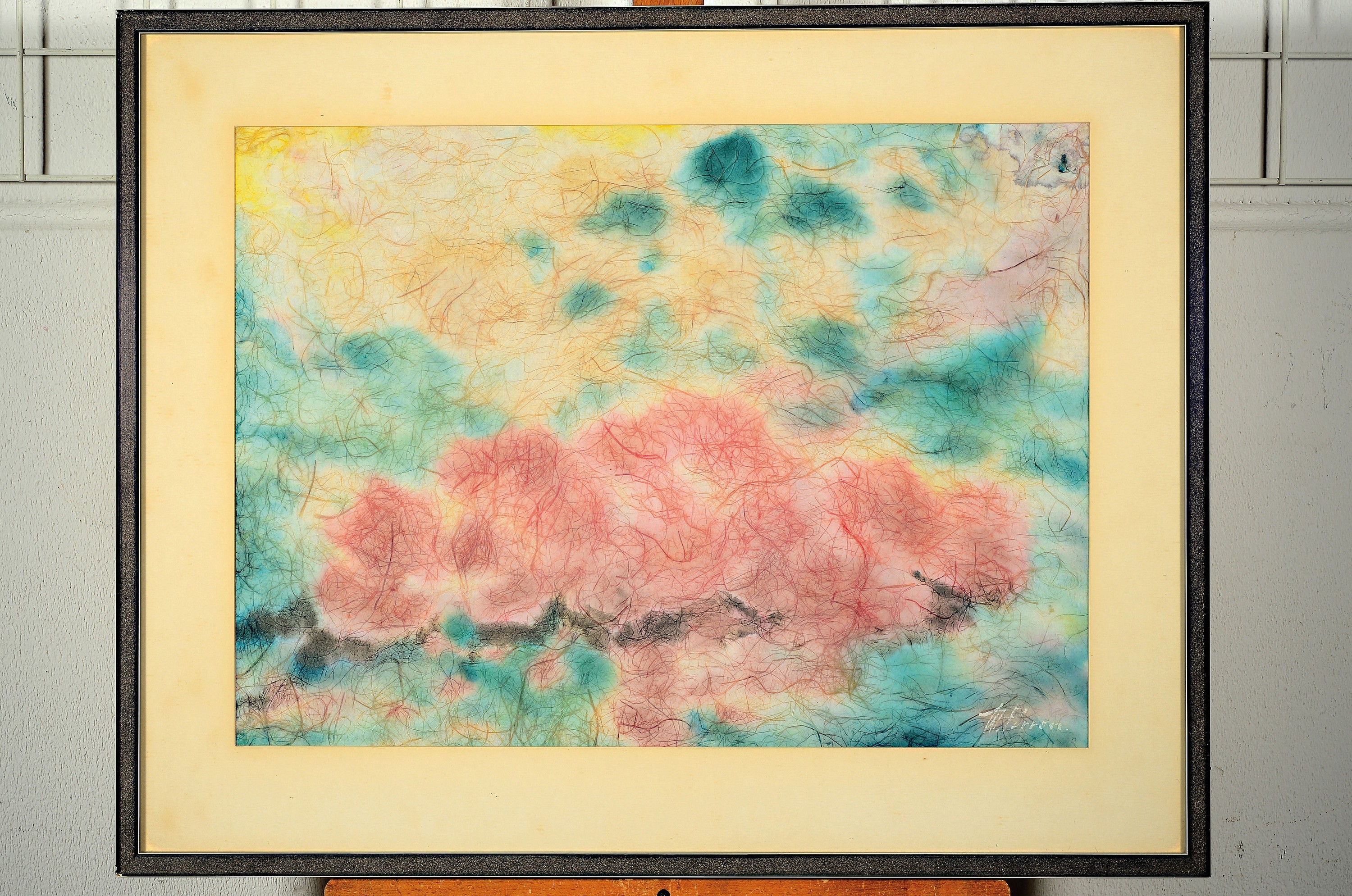 Detail k: Walter Perron, 1895-1970 Frankenthal, abstrakte Komposition, Aquarell auf handgeschöpftem Büttenpapier, rechts unten signiert, ca. 45x62cm, PP, ...