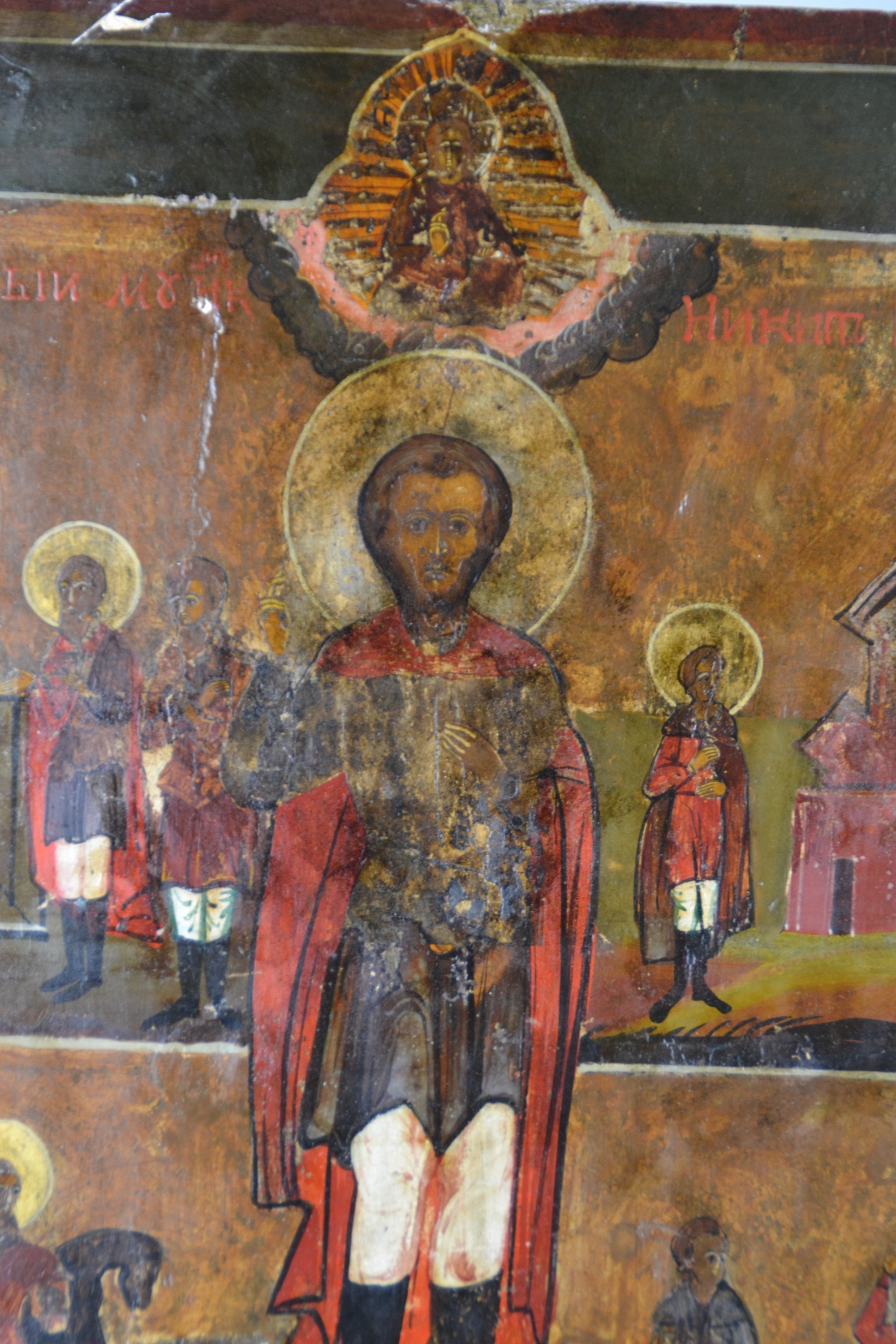 Detail f: Zwei Ikonen, Russland, 19./20. Jh., Tempera auf Holz, Verklärung auf dem Berg Tabor 35x31 cm, Heiligen-Ikone mit Szenen aus der Vita, 35x32 cm