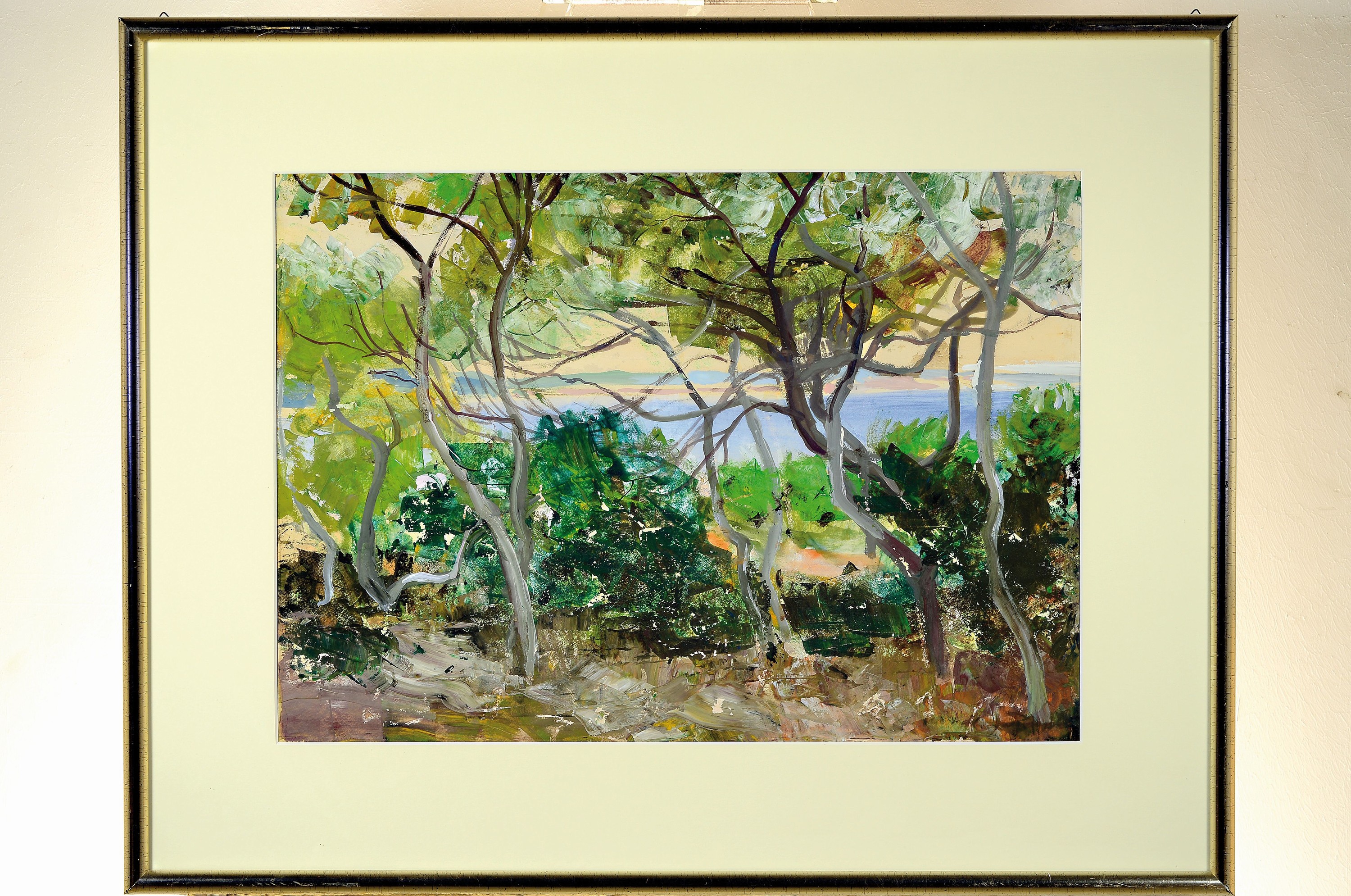 Detail l: Hermann Jürgens, 1914 Heidelberg-1967 Godramstein, 2 Aquarelle auf Papier: Landschaft auf Ibiza, ca. 44x62cm, PP, u.Gl., R. ca. 68x86cm, ...