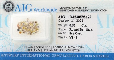 Image Lot lose Brillanten zus. ca. 0,83 ct, Lightto Natural Fancy Mix ...