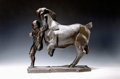 Image Christoph Fischer, born 1956 Mayen, horse tamer, cubist representation, bronze sculpture ...