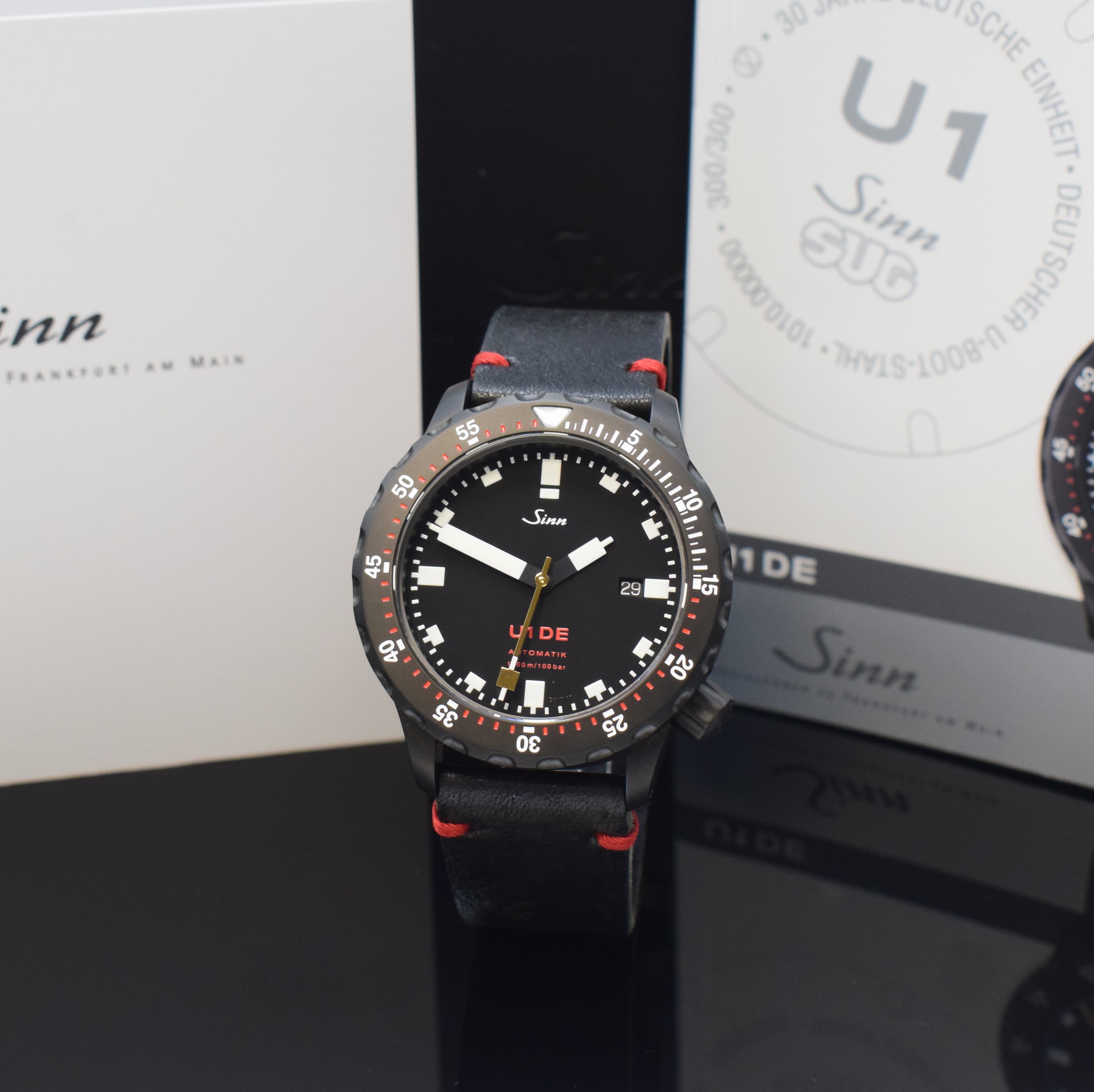 SINN U1DE auf 300 Stück limitierte Herrenarmbanduhr, Deutschland verk. lt. beil. Pap. 10/2020, Automatik, limitiertes Modell für 30 Jahre Deutsche ...