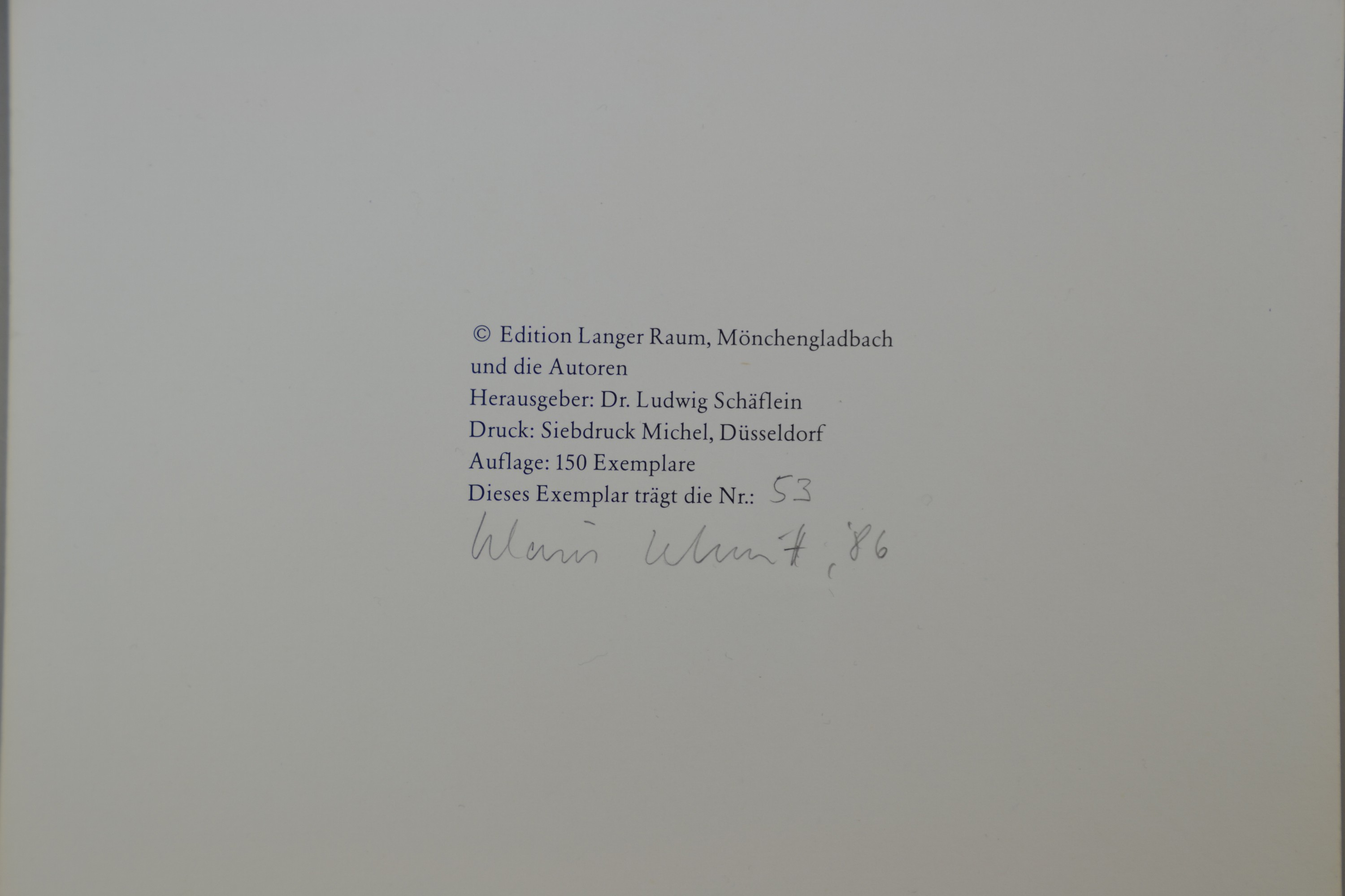 Detail b: Klaus Schmitt, geb. 1955, 10 Siebdrucke aus der Mappe Körper, Auflage 150 Exp., diese num. 53, handsigniert auf einem separatem Blatt, Deckblätter ...