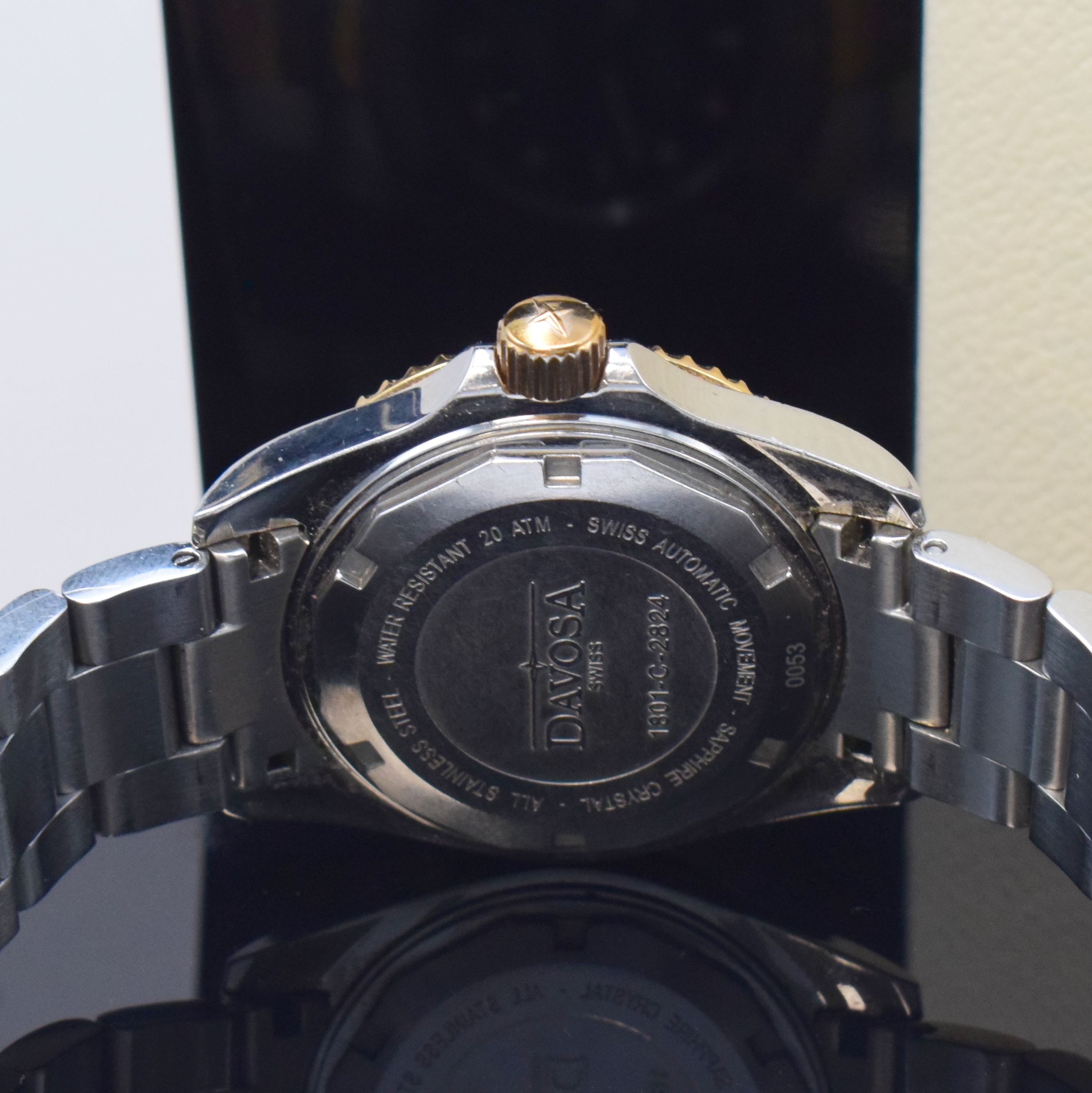 Detail d: DAVOSA Herrenarmbanduhr Ternos Diver Referenz 1801, Schweiz um 2020, Automatik, Edelstahlgeh. inkl. orig. Gliederband m. Faltschl. u. ...