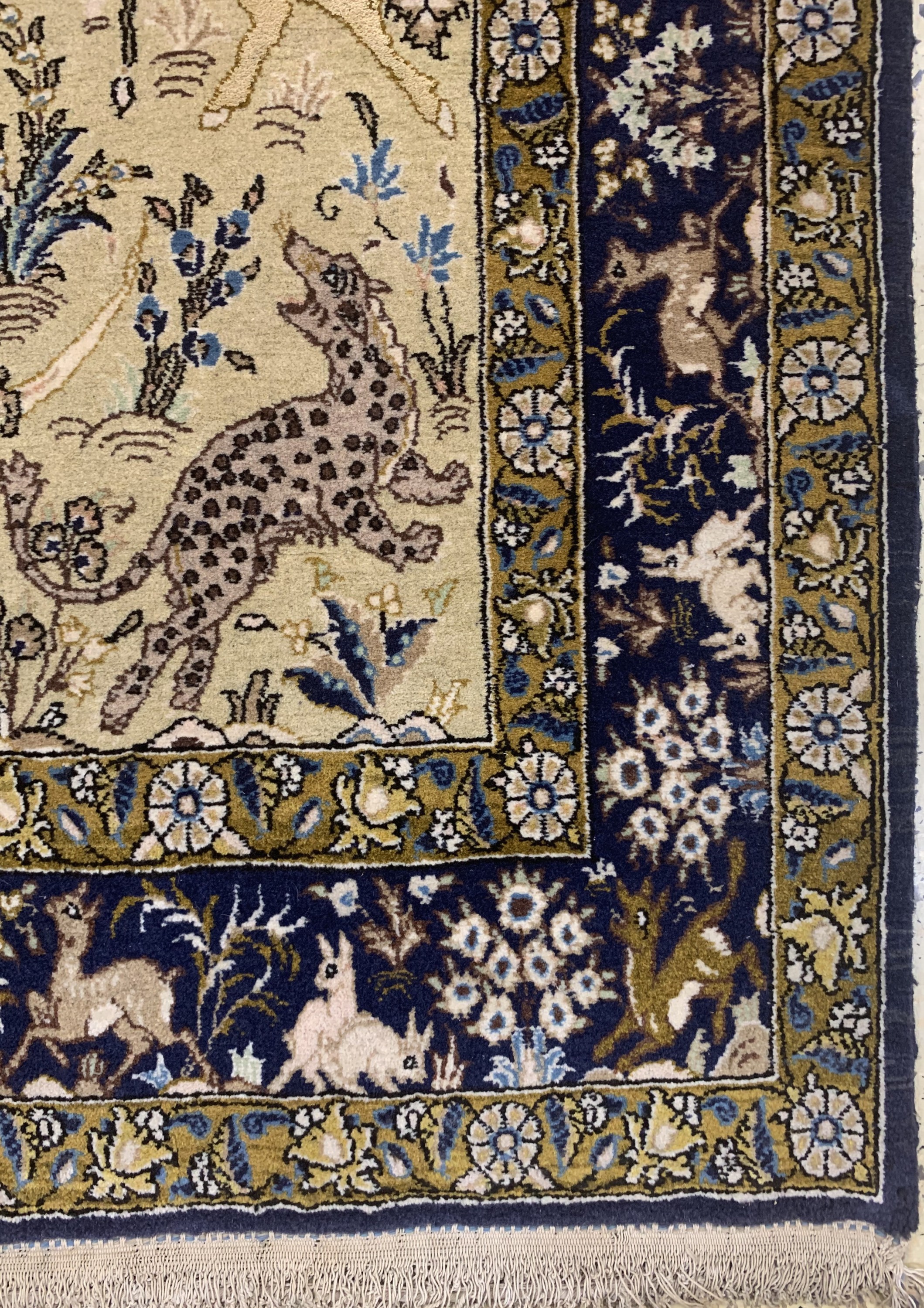 Detail a: Ghom alt, Persien, Mitte 20.Jhd, Wolle mit Seide, ca. 157 x 107 cm, EHZ: 1-2