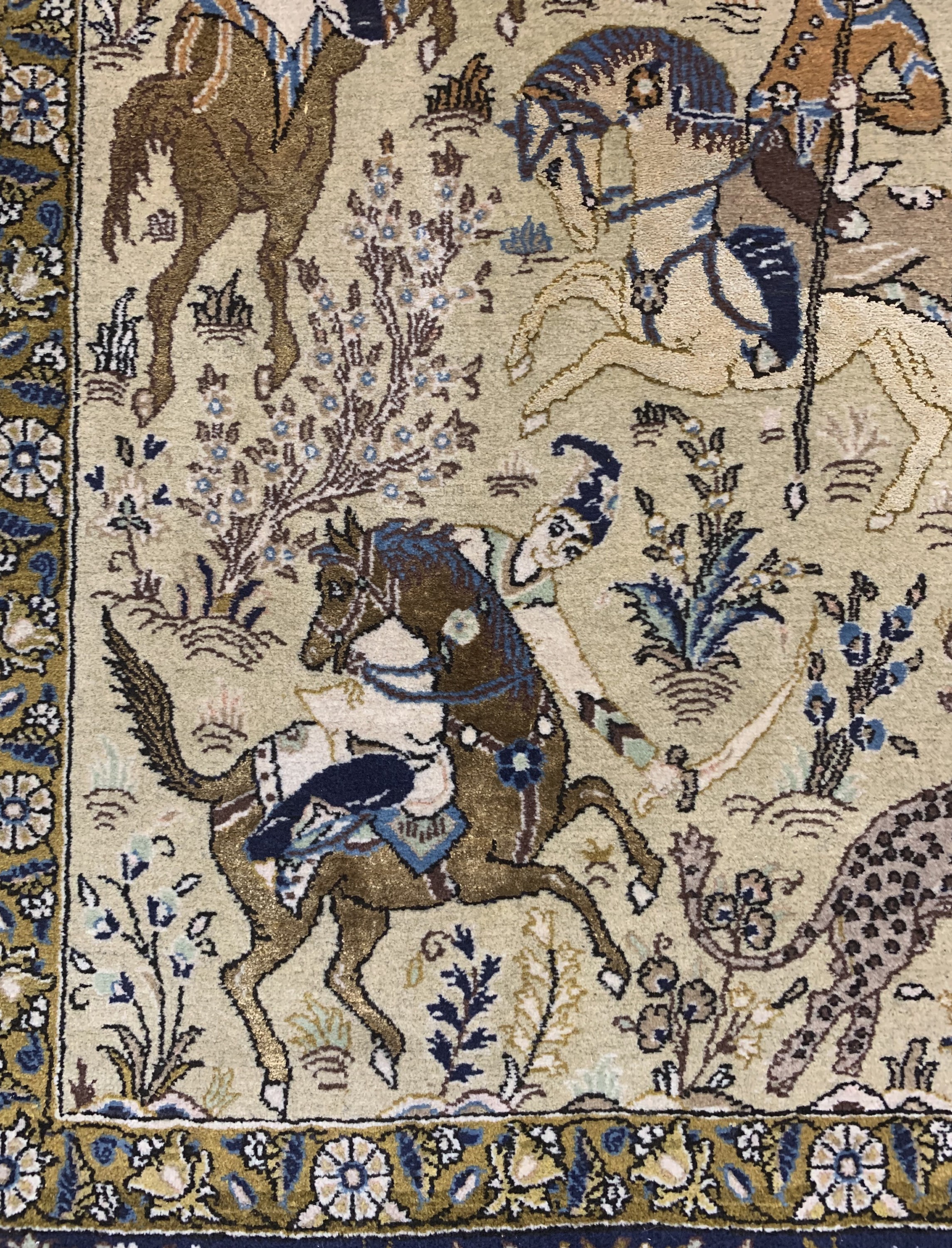 Detail b: Ghom alt, Persien, Mitte 20.Jhd, Wolle mit Seide, ca. 157 x 107 cm, EHZ: 1-2