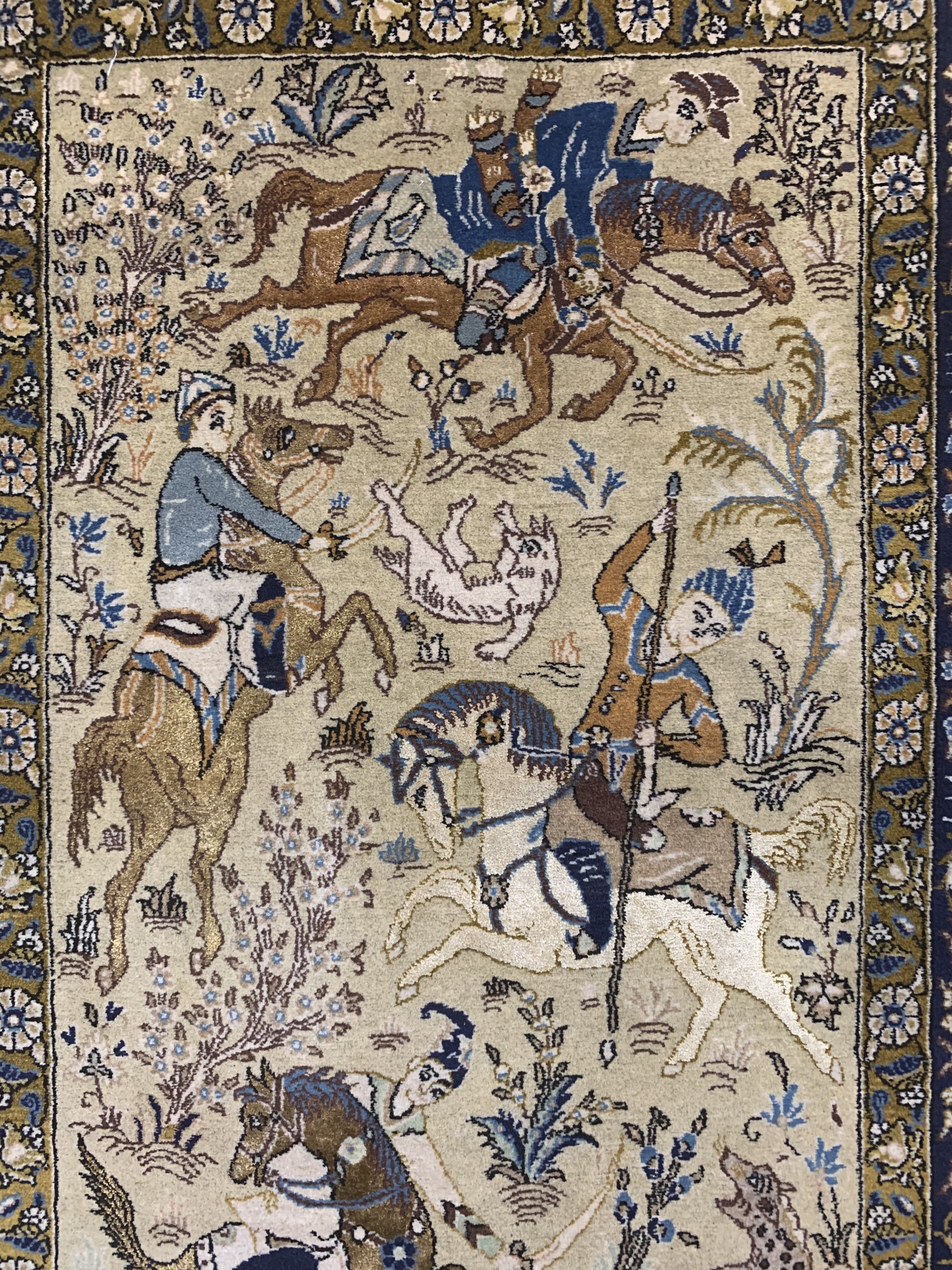 Detail c: Ghom alt, Persien, Mitte 20.Jhd, Wolle mit Seide, ca. 157 x 107 cm, EHZ: 1-2