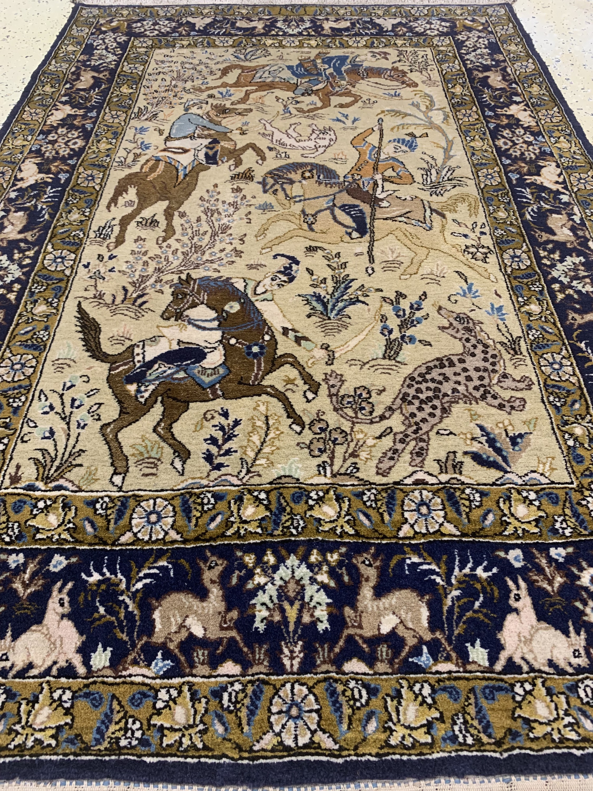 Detail d: Ghom alt, Persien, Mitte 20.Jhd, Wolle mit Seide, ca. 157 x 107 cm, EHZ: 1-2