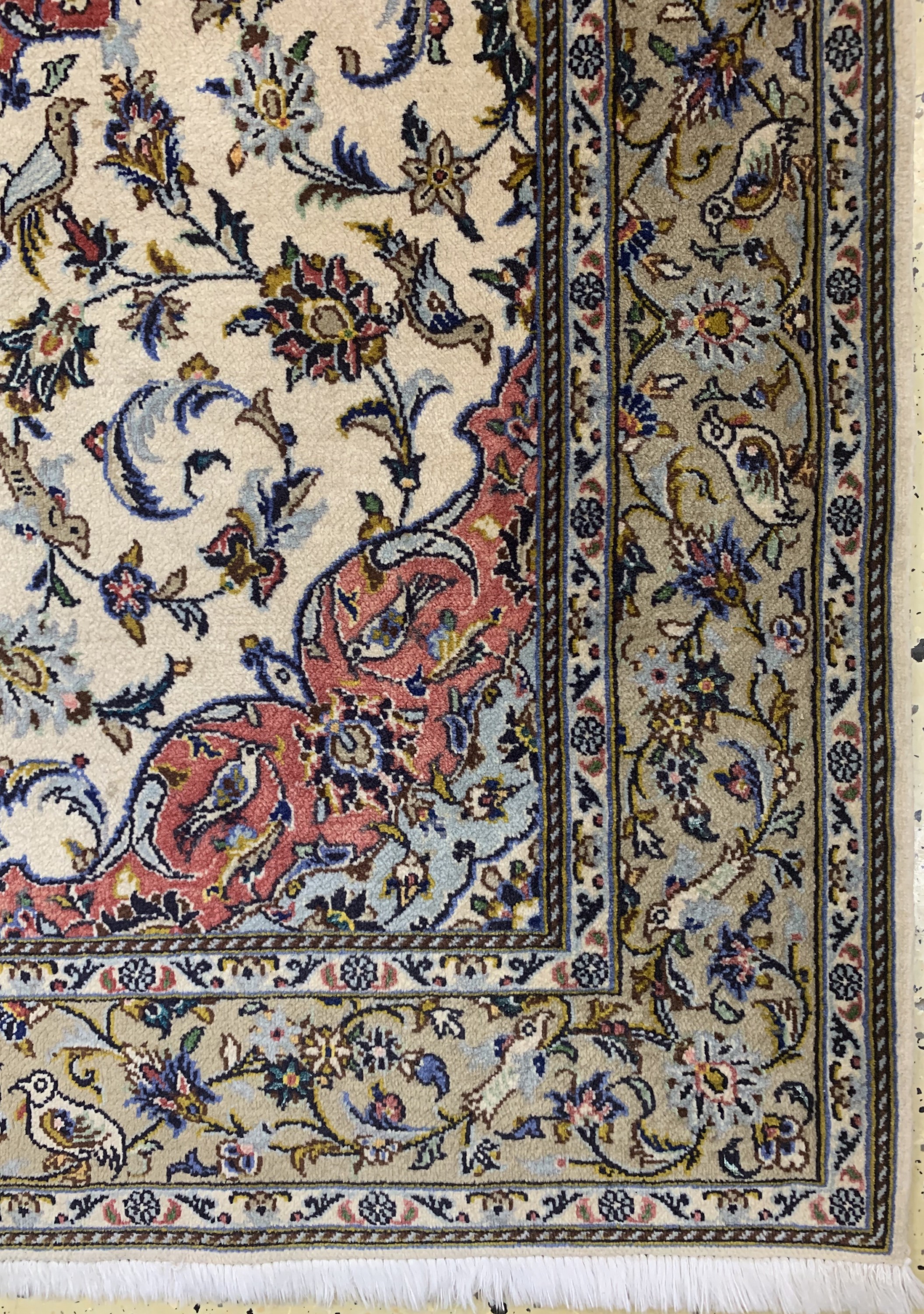 Detail a: Keschan"Shadsar"Kork fein, Persien, signiert, Ende 20.Jhd, Korkwolle mit Seide, ca. 175 x 120 cm, EHZ: 1-2