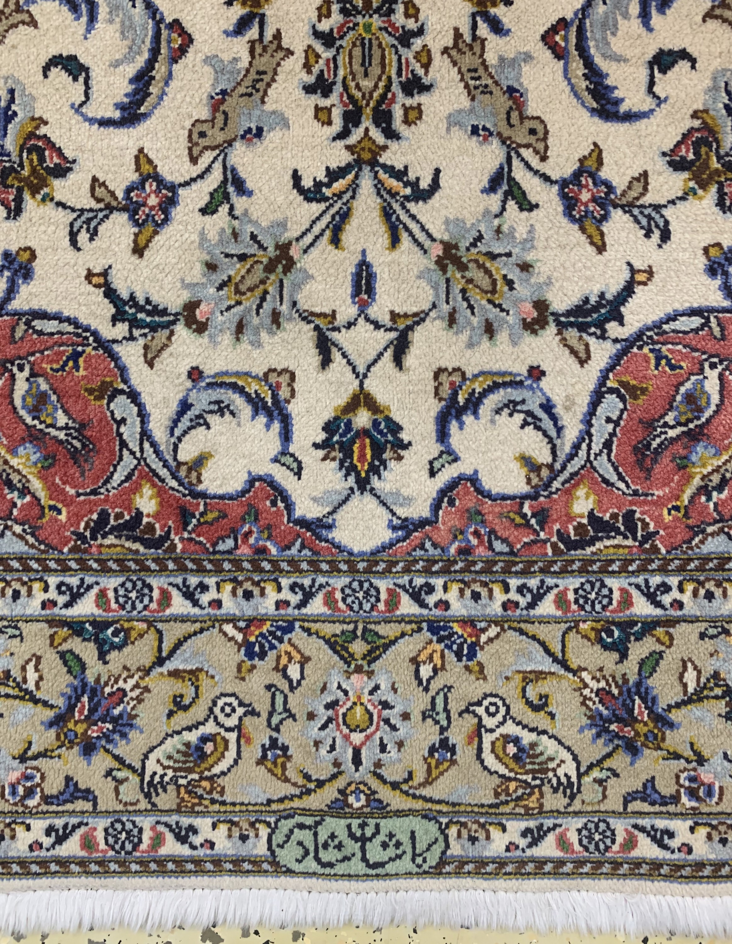 Detail b: Keschan"Shadsar"Kork fein, Persien, signiert, Ende 20.Jhd, Korkwolle mit Seide, ca. 175 x 120 cm, EHZ: 1-2