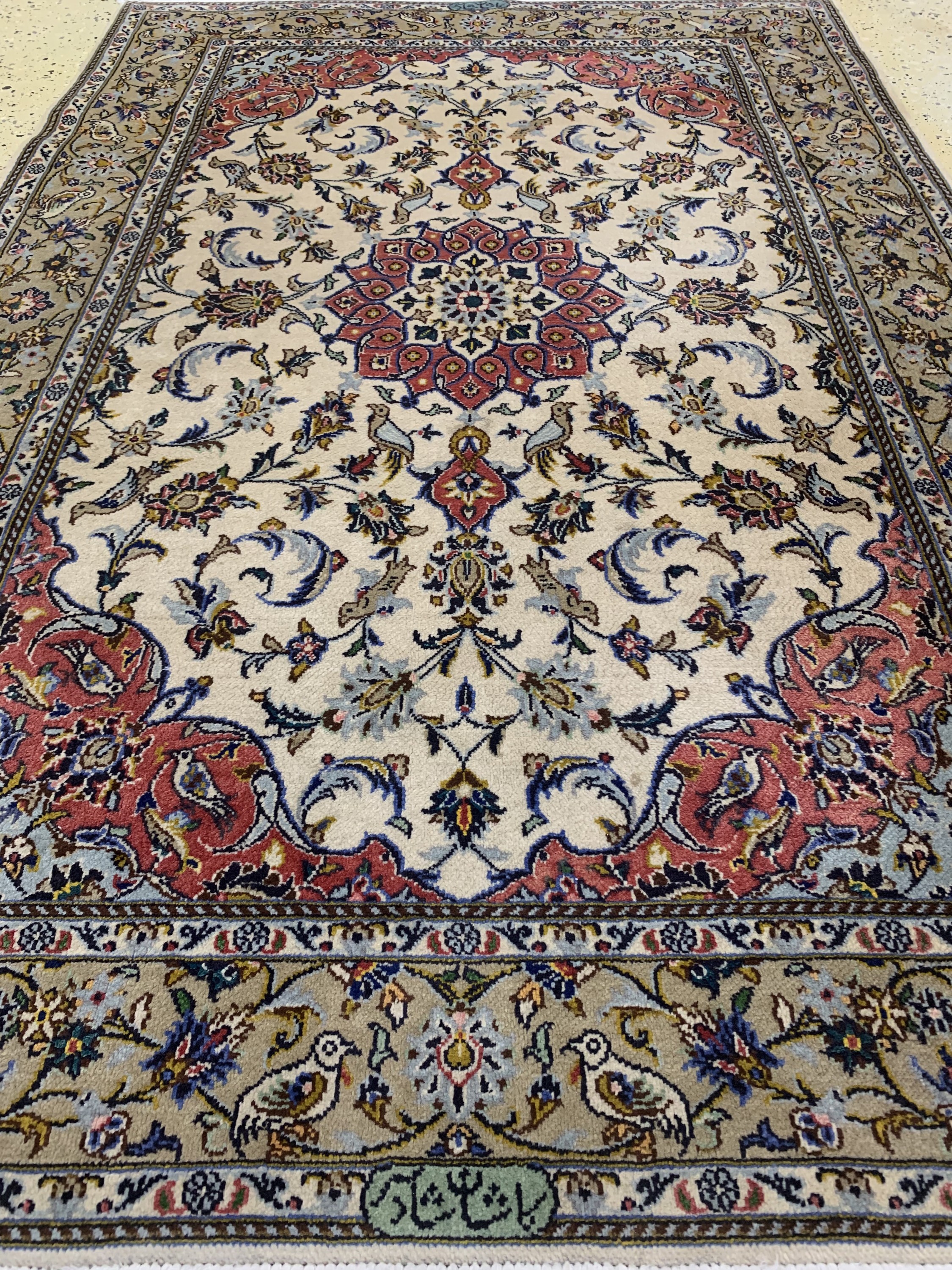 Detail e: Keschan"Shadsar"Kork fein, Persien, signiert, Ende 20.Jhd, Korkwolle mit Seide, ca. 175 x 120 cm, EHZ: 1-2