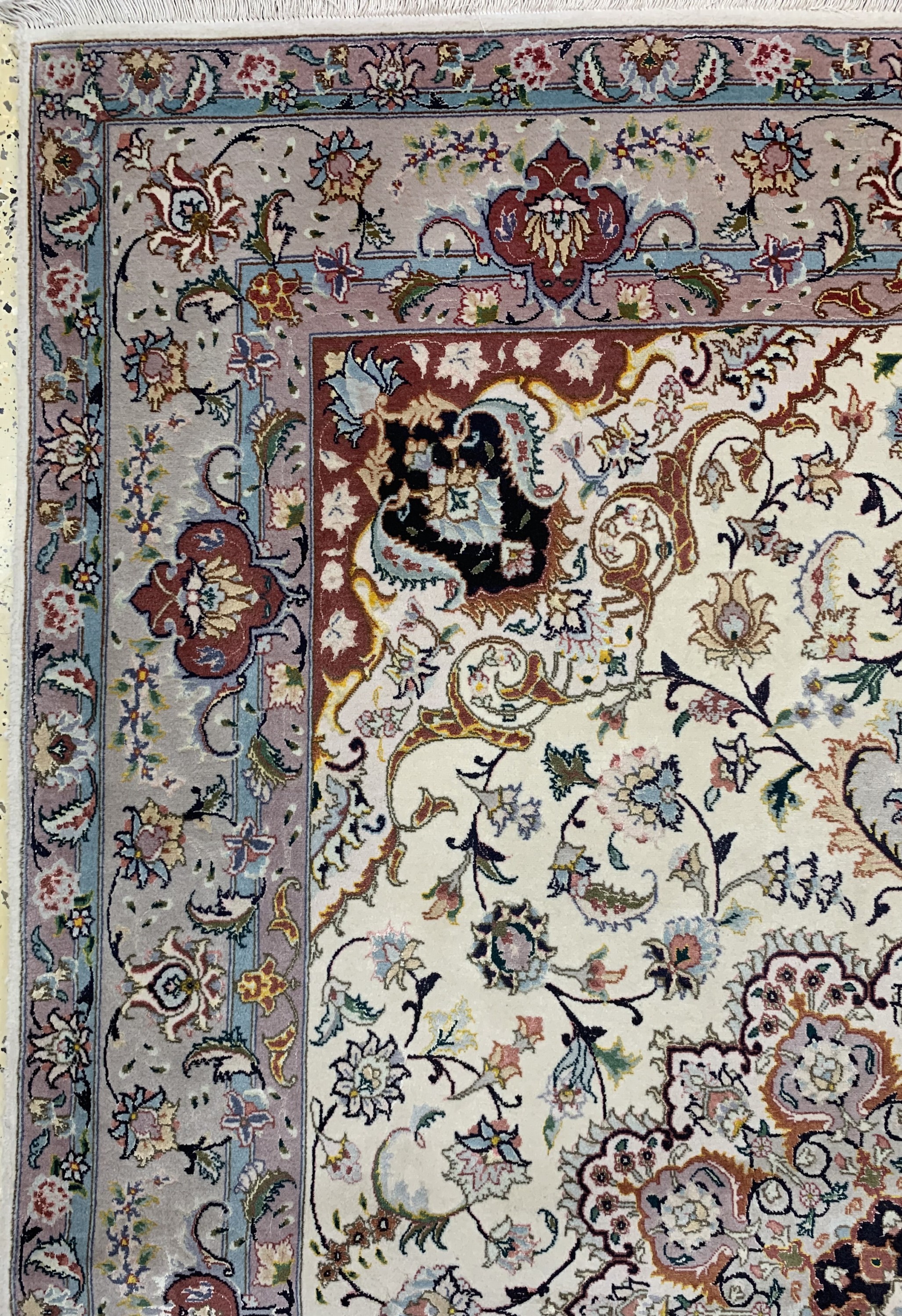 Detail c: Täbriz fein(50 Raj), Persien, Ende 20.Jhd, Korkwolle mit und auf Seide, ca. 208 x 150 cm,ca. 500.000 Kn/qm, EHZ: 2
