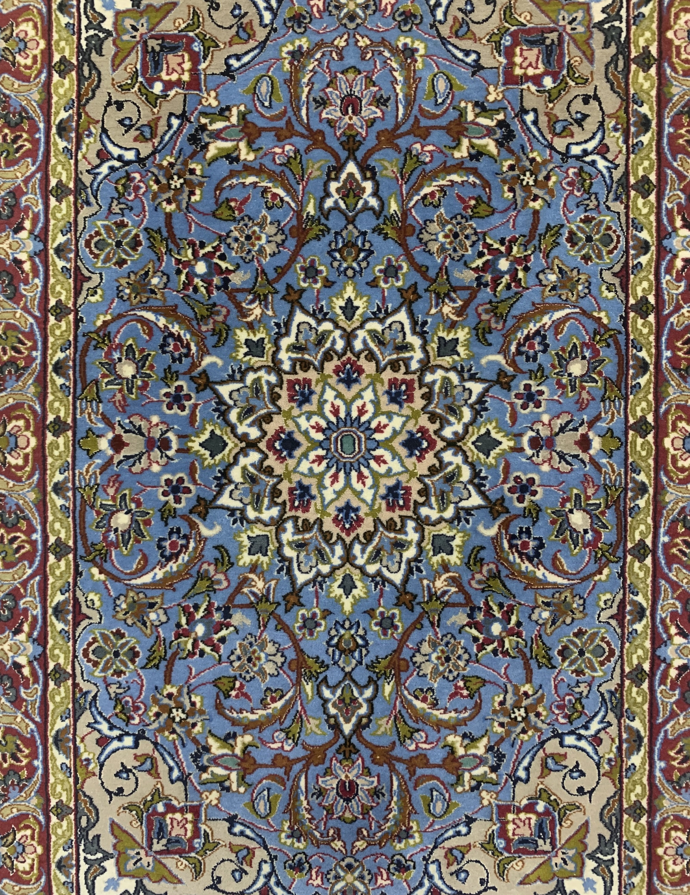 Detail a: Esfahan fein, Persien, Ende 20.Jhd, Korkwolle mit und auf Seide, ca. 105 x 74 cm, EHZ: 1-2