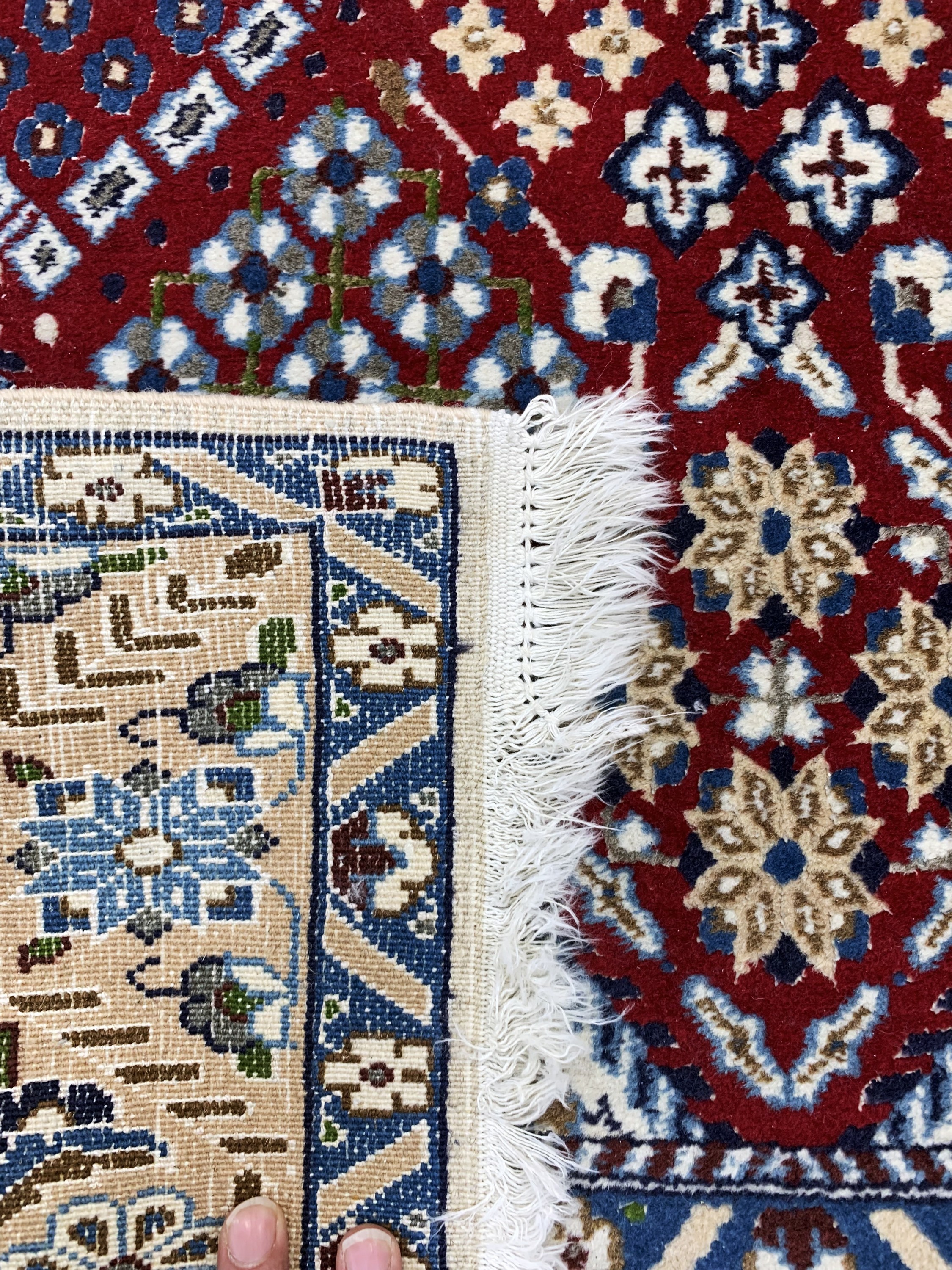 Detail c: 2 Lots Nain fein(9 La), Persien, Ende 20.Jhd, Korkwolle mit Seide, ca. 160 x 95 cm, EHZ: 2