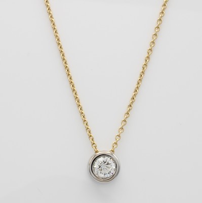 Image 26791739 - Collier mit Brillantsolitär, GG/WG 750/000, Brill. ca. 0.70 ct feines ...