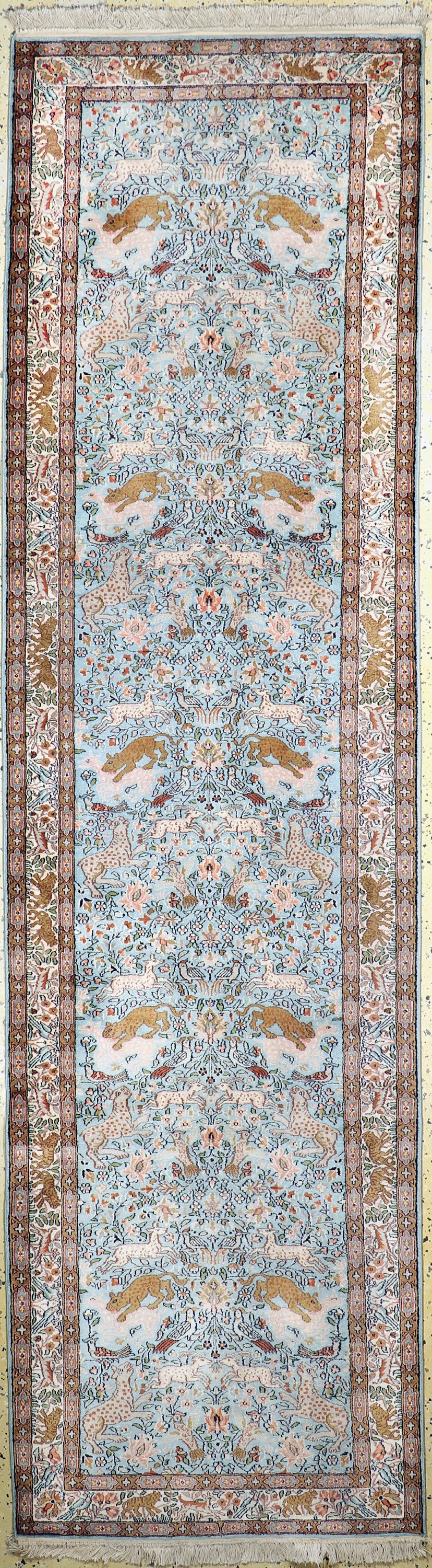 Kaschmir Seide, Indien, Ende 20.Jhd, merzerisierte Baumwolle, ca. 304 x 85 cm, EHZ:1-2