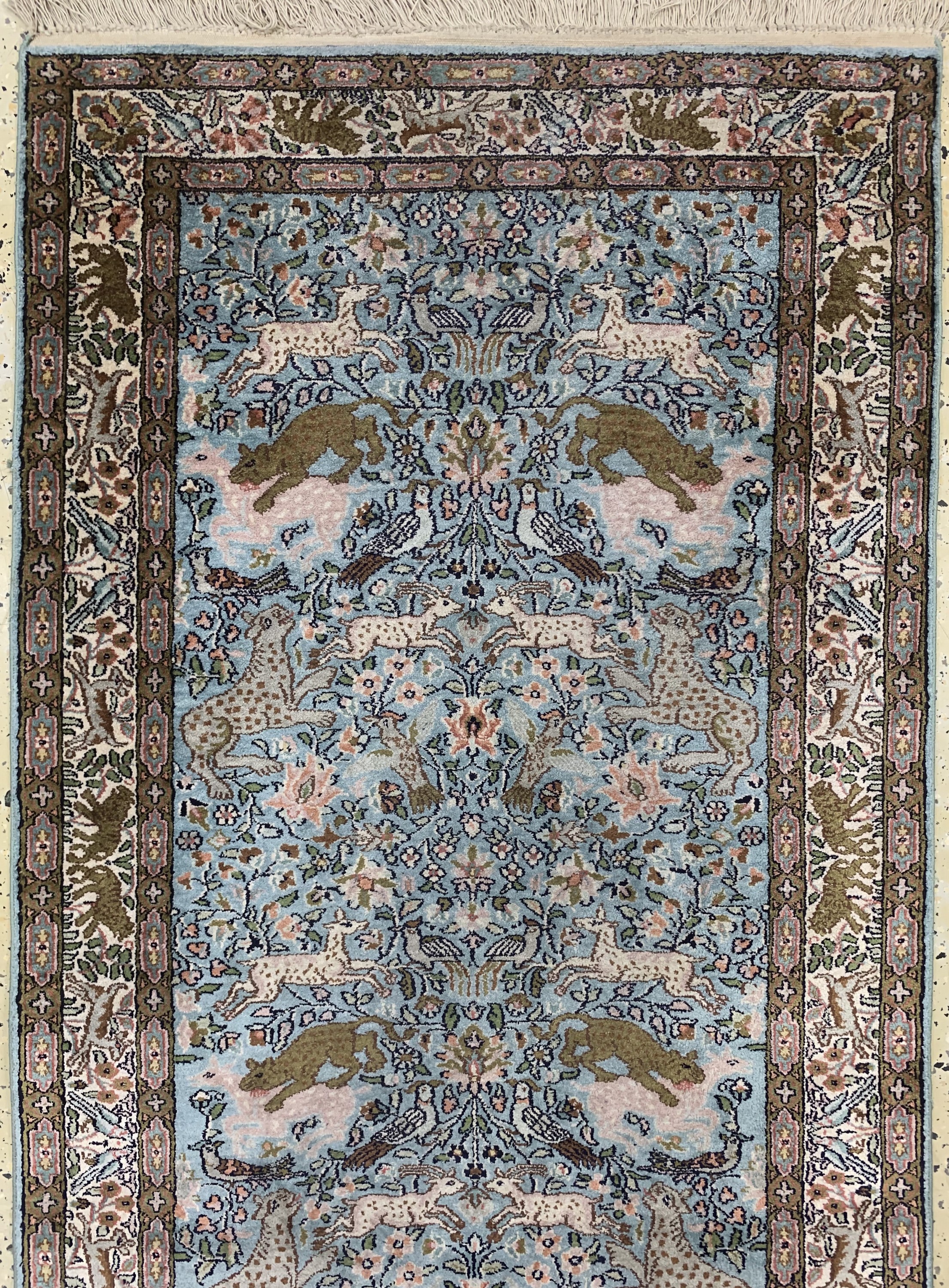 Detail a: Kaschmir Seide, Indien, Ende 20.Jhd, merzerisierte Baumwolle, ca. 304 x 85 cm, EHZ:1-2