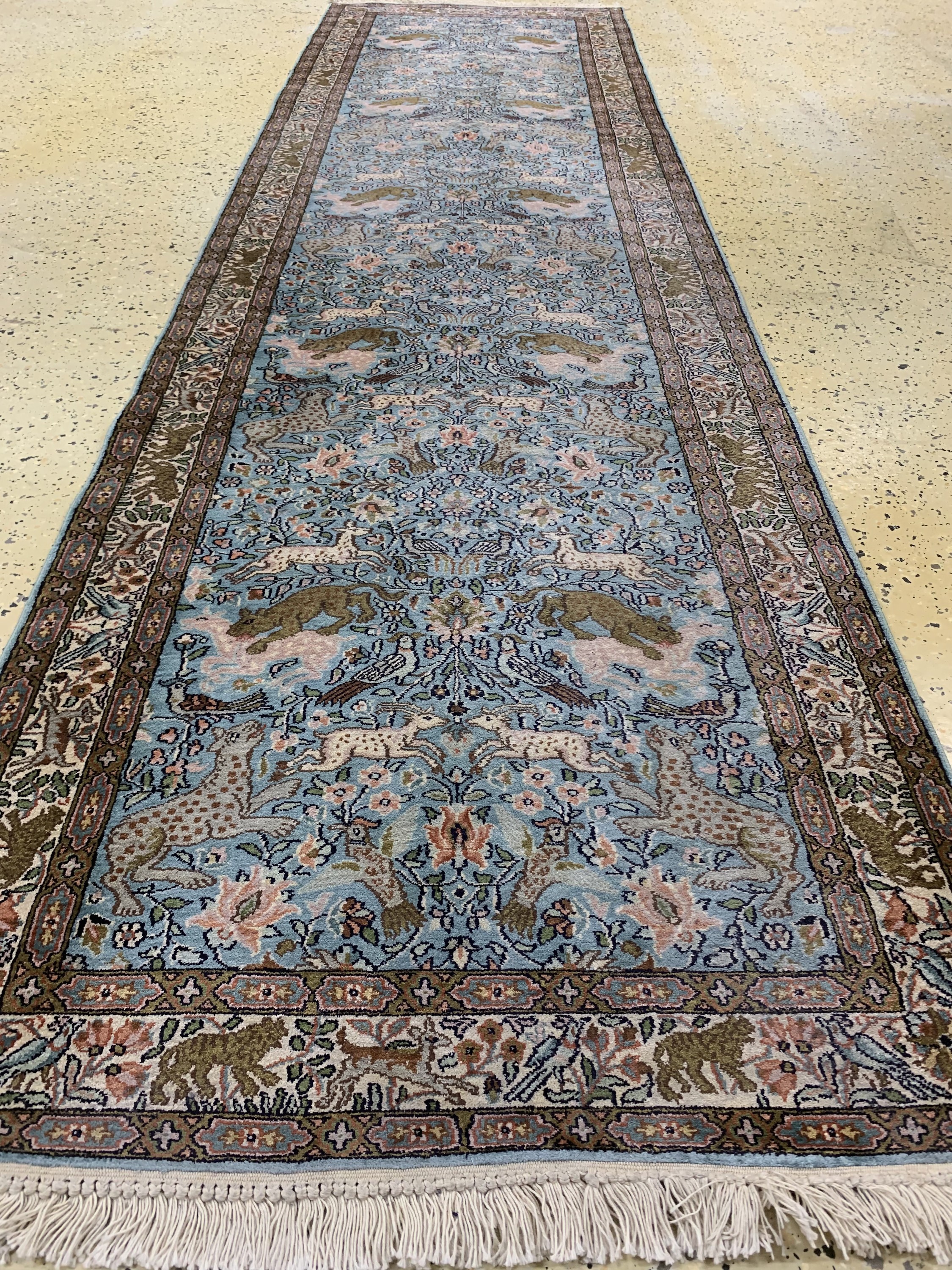 Detail c: Kaschmir Seide, Indien, Ende 20.Jhd, merzerisierte Baumwolle, ca. 304 x 85 cm, EHZ:1-2