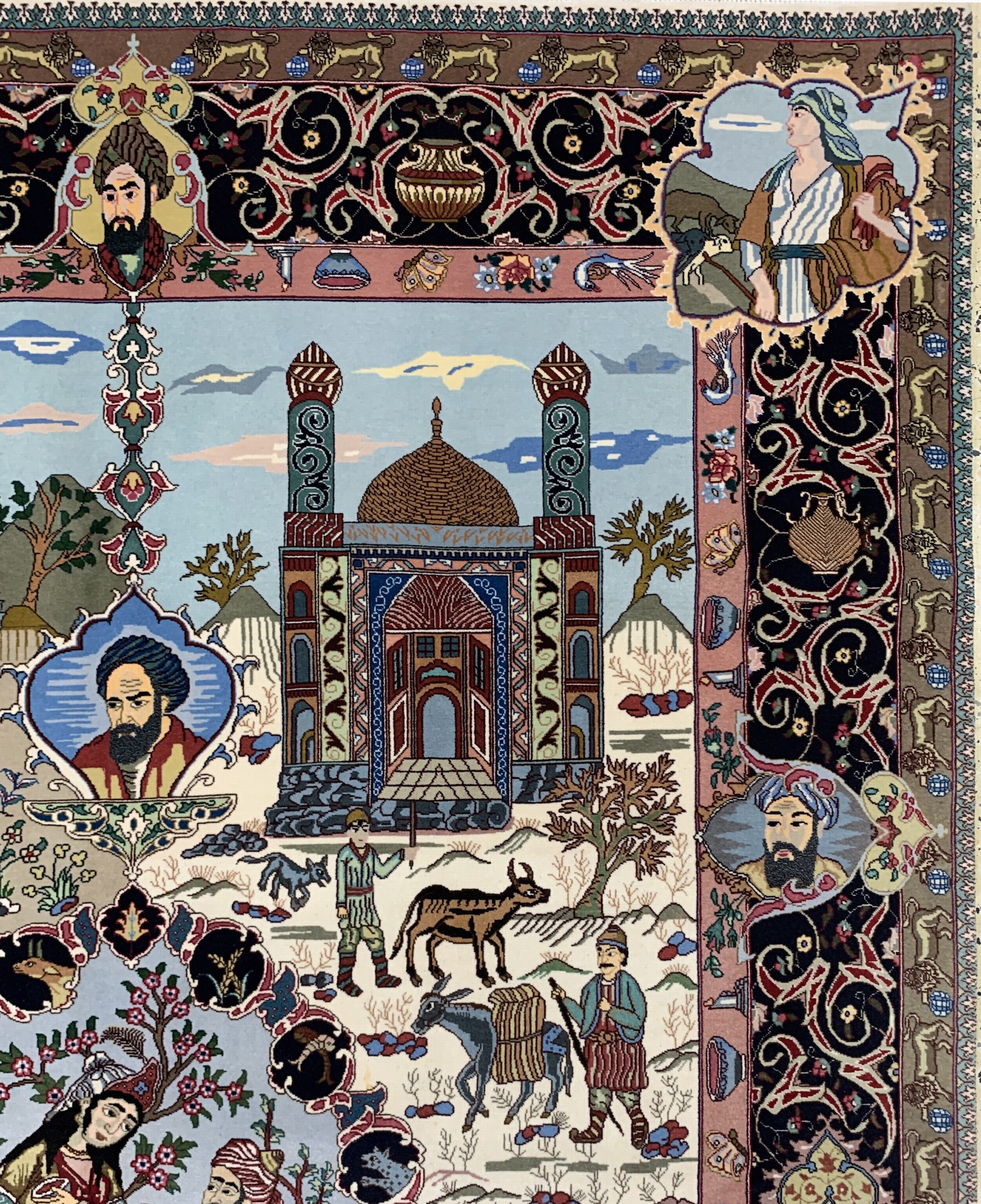 Detail d: Täbriz fein(50 Raj), Persien, Ende 20.Jhd, Korkwolle mit Seide, ca. 270 x 180 cm, ca. 500.000 Kn/qm, EHZ: 1-2