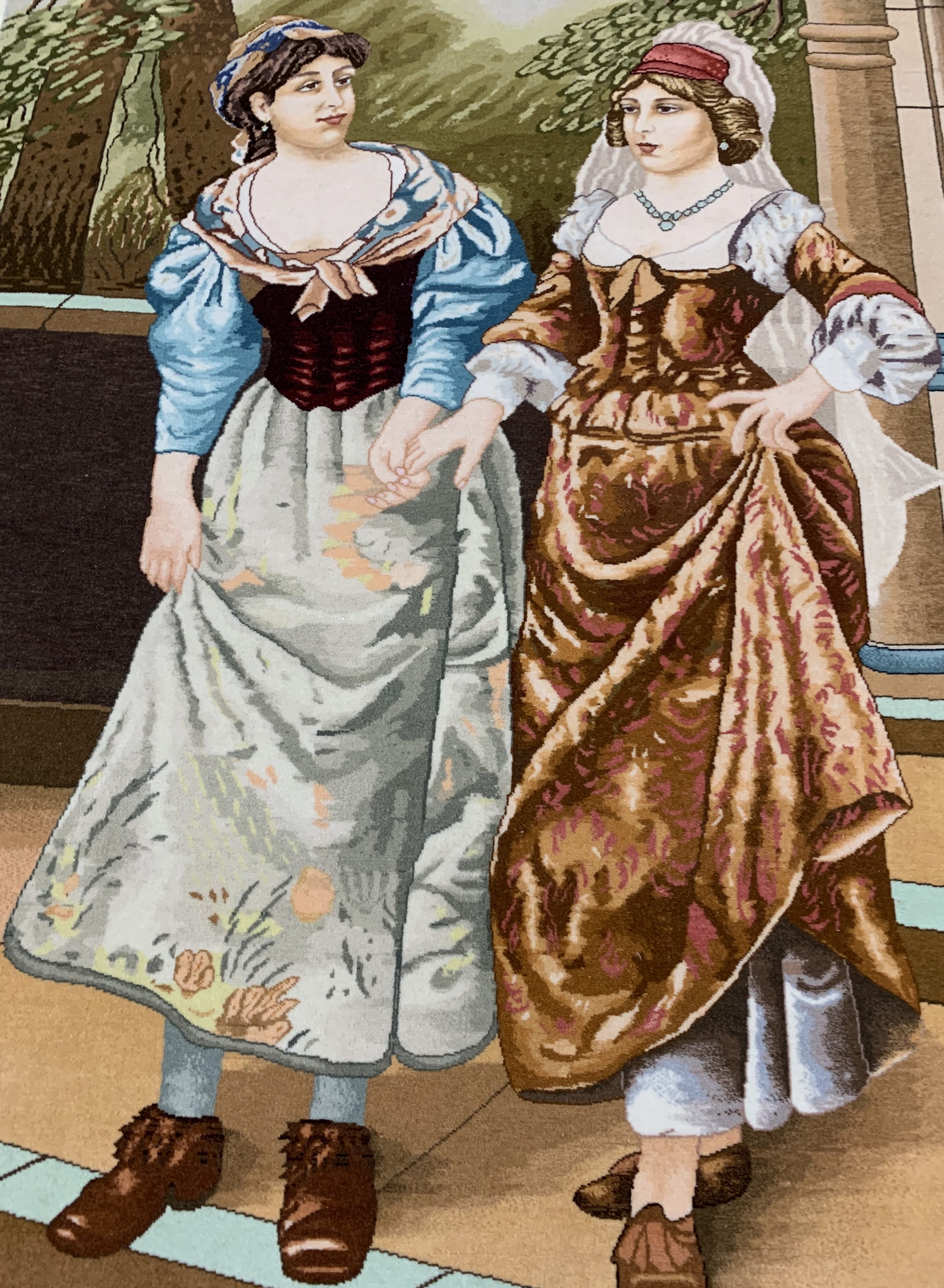 Detail b: Täbriz fein(50 Raj), Persien, Ende 20.Jhd, Korkwolle mit Seide, ca. 157 x 110 cm, ca. 500.000 Kn/qm, EHZ: 1-2