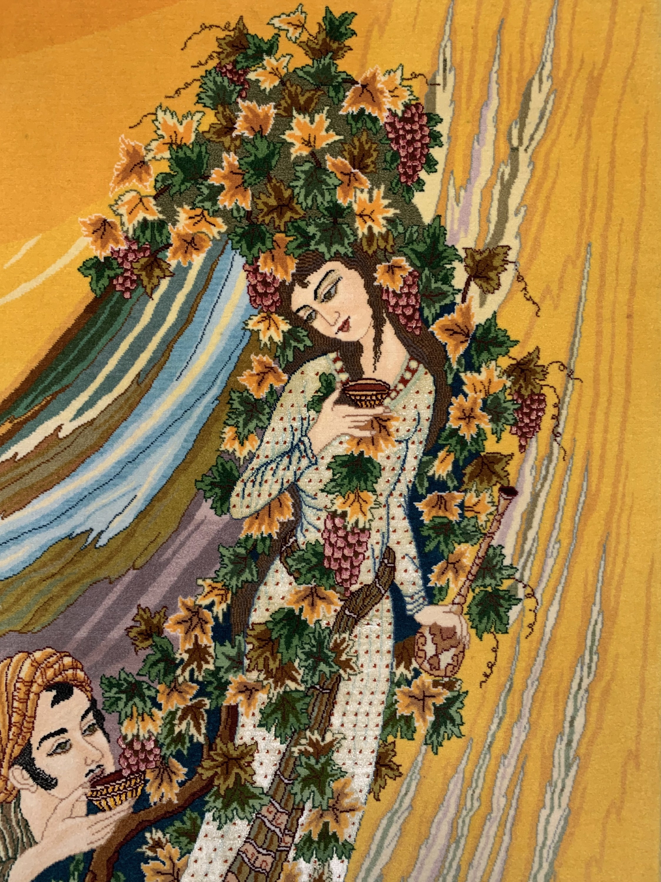 Detail b: Täbriz fein(50 Raj), Persien, Ende 20.Jhd, Korkwolle mit Seide, ca. 146 x 100 cm, ca. 500.000 Kn/qm, EHZ: 1-2