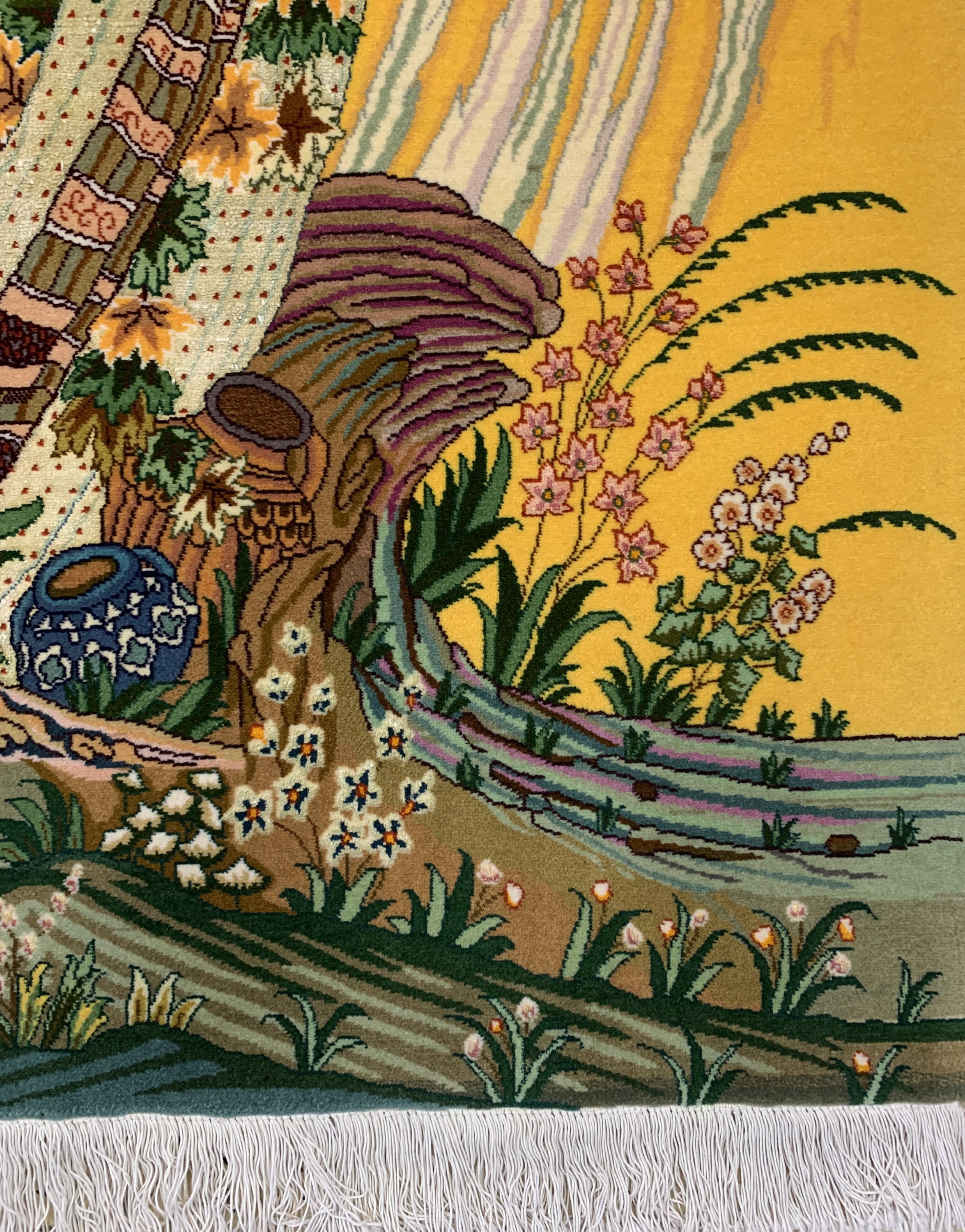 Detail c: Täbriz fein(50 Raj), Persien, Ende 20.Jhd, Korkwolle mit Seide, ca. 146 x 100 cm, ca. 500.000 Kn/qm, EHZ: 1-2