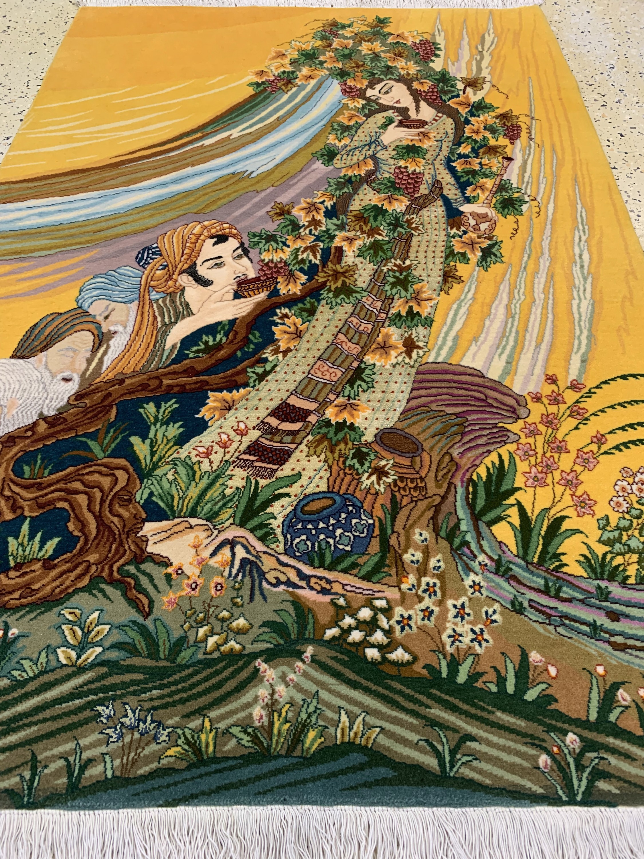 Detail d: Täbriz fein(50 Raj), Persien, Ende 20.Jhd, Korkwolle mit Seide, ca. 146 x 100 cm, ca. 500.000 Kn/qm, EHZ: 1-2