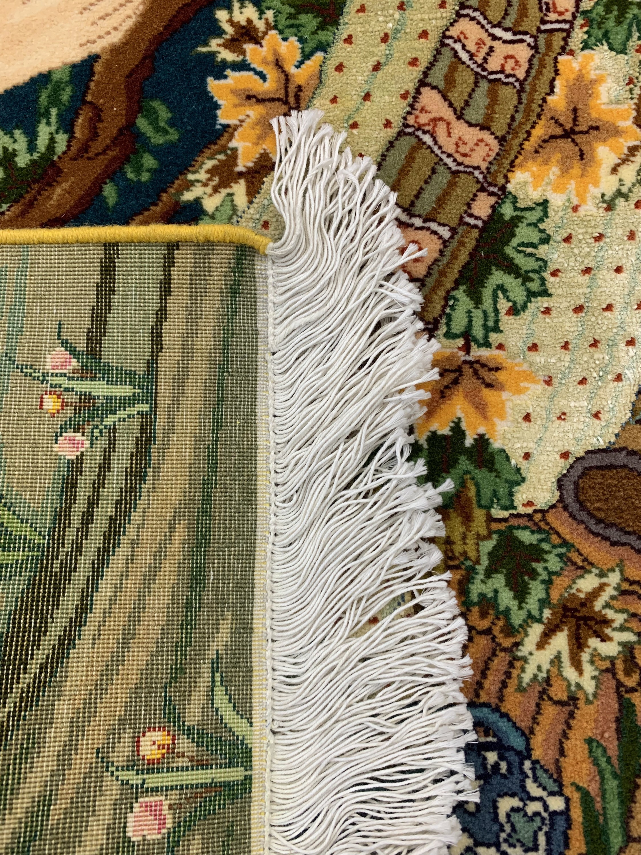 Detail e: Täbriz fein(50 Raj), Persien, Ende 20.Jhd, Korkwolle mit Seide, ca. 146 x 100 cm, ca. 500.000 Kn/qm, EHZ: 1-2