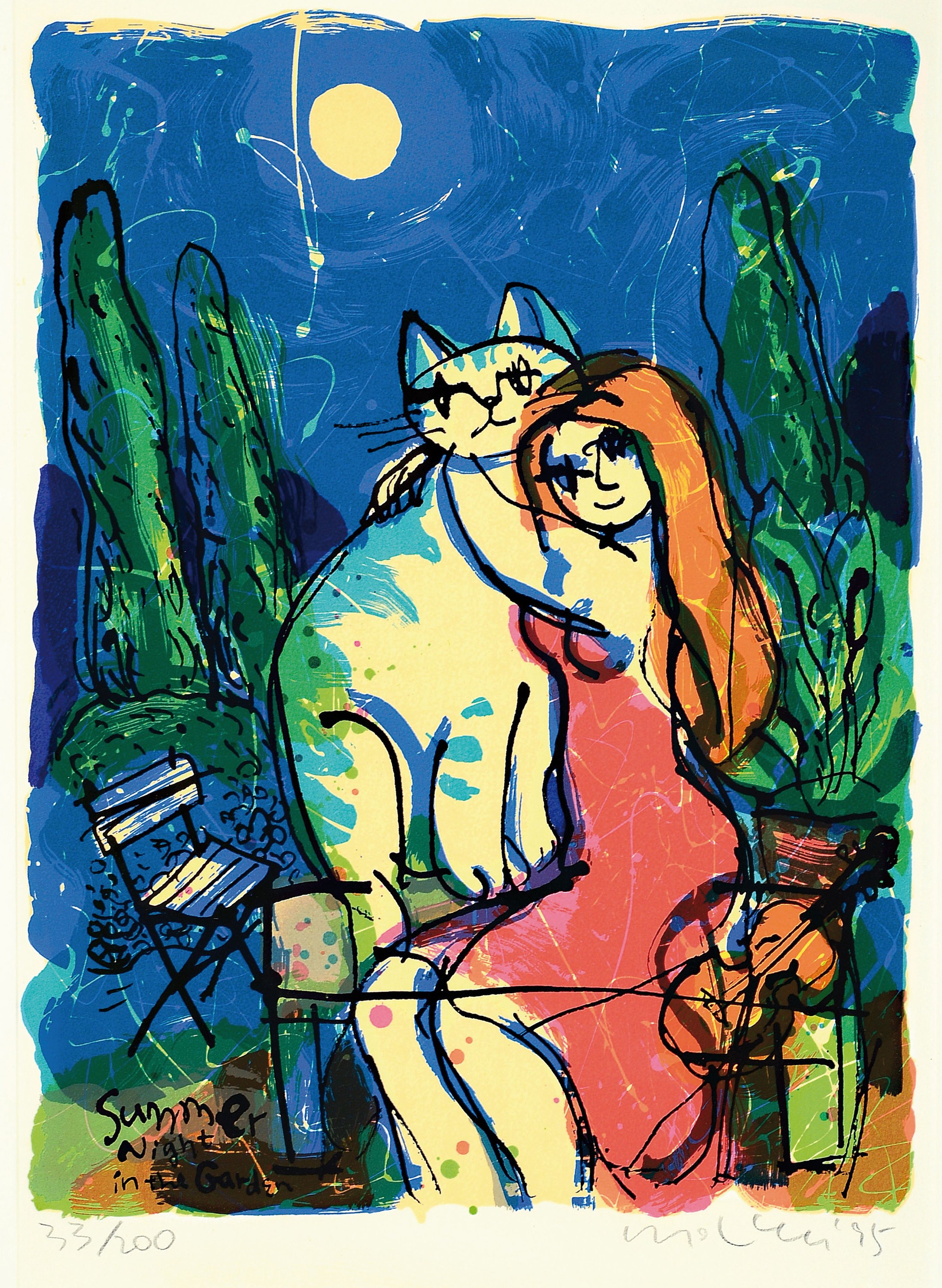 Detail a: Michael Leu (geb. 1950 in Taiwan), 3 Lithographien, "That Night II" 1992, Ed. 85/300, 70x48 cm; "Summer Night in the garden"1995, ...