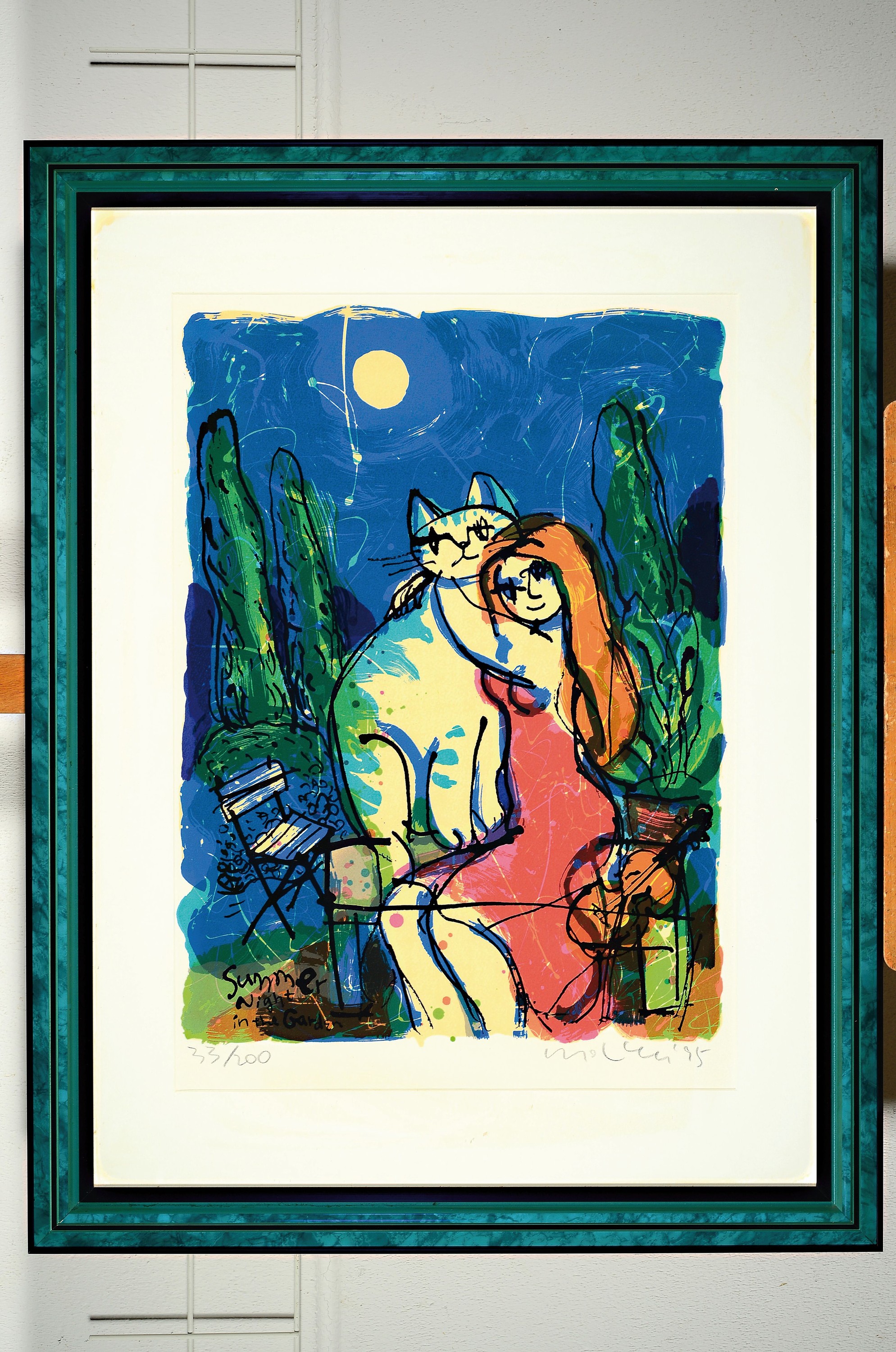 Detail l: Michael Leu (geb. 1950 in Taiwan), 3 Lithographien, "That Night II" 1992, Ed. 85/300, 70x48 cm; "Summer Night in the garden"1995, ...