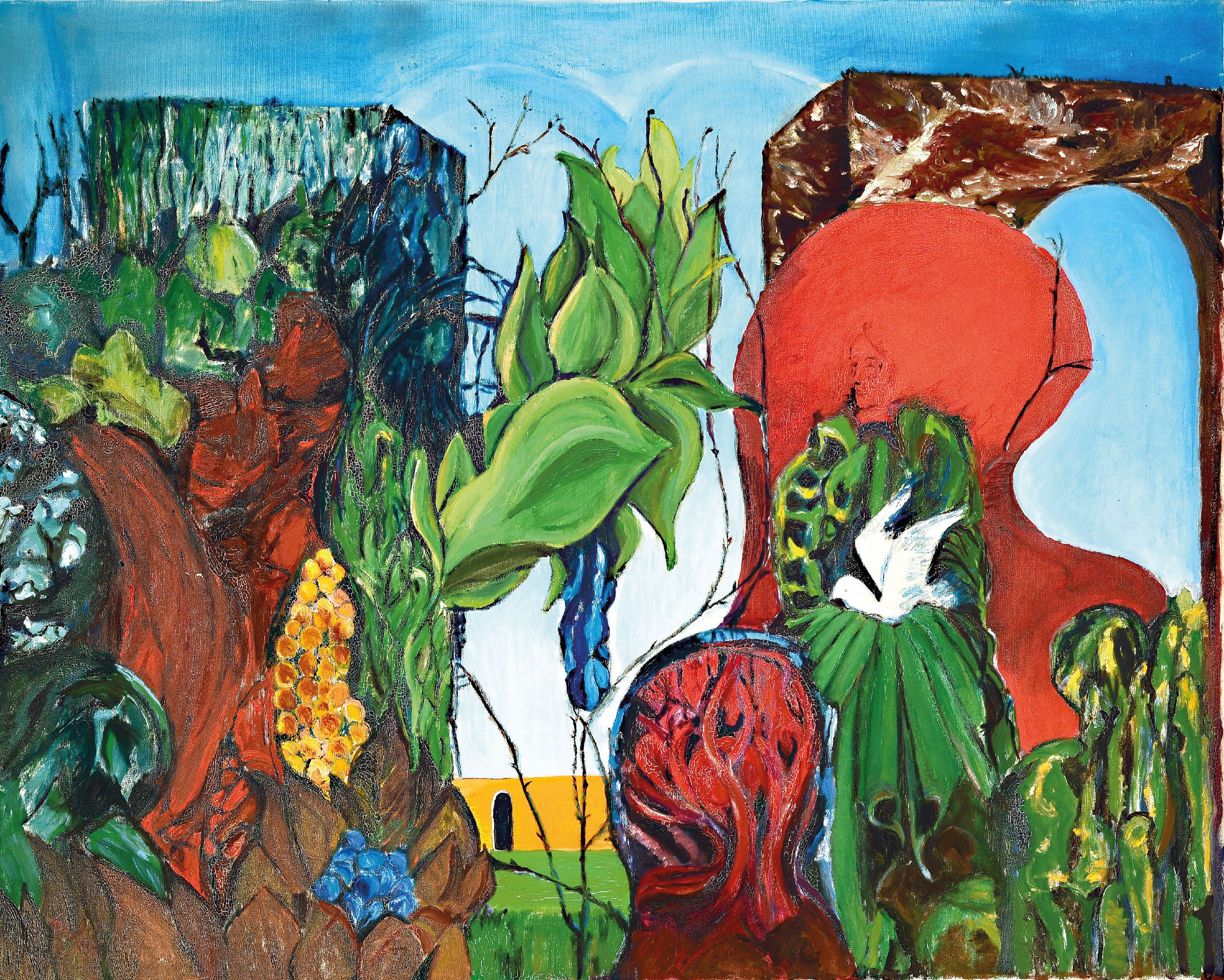 Image 26792102 - Studie nach Klaus Heinrich Keller (1938-2018) ´Hortus Conclusus´, Öl/Lwd, unsigniert, ...