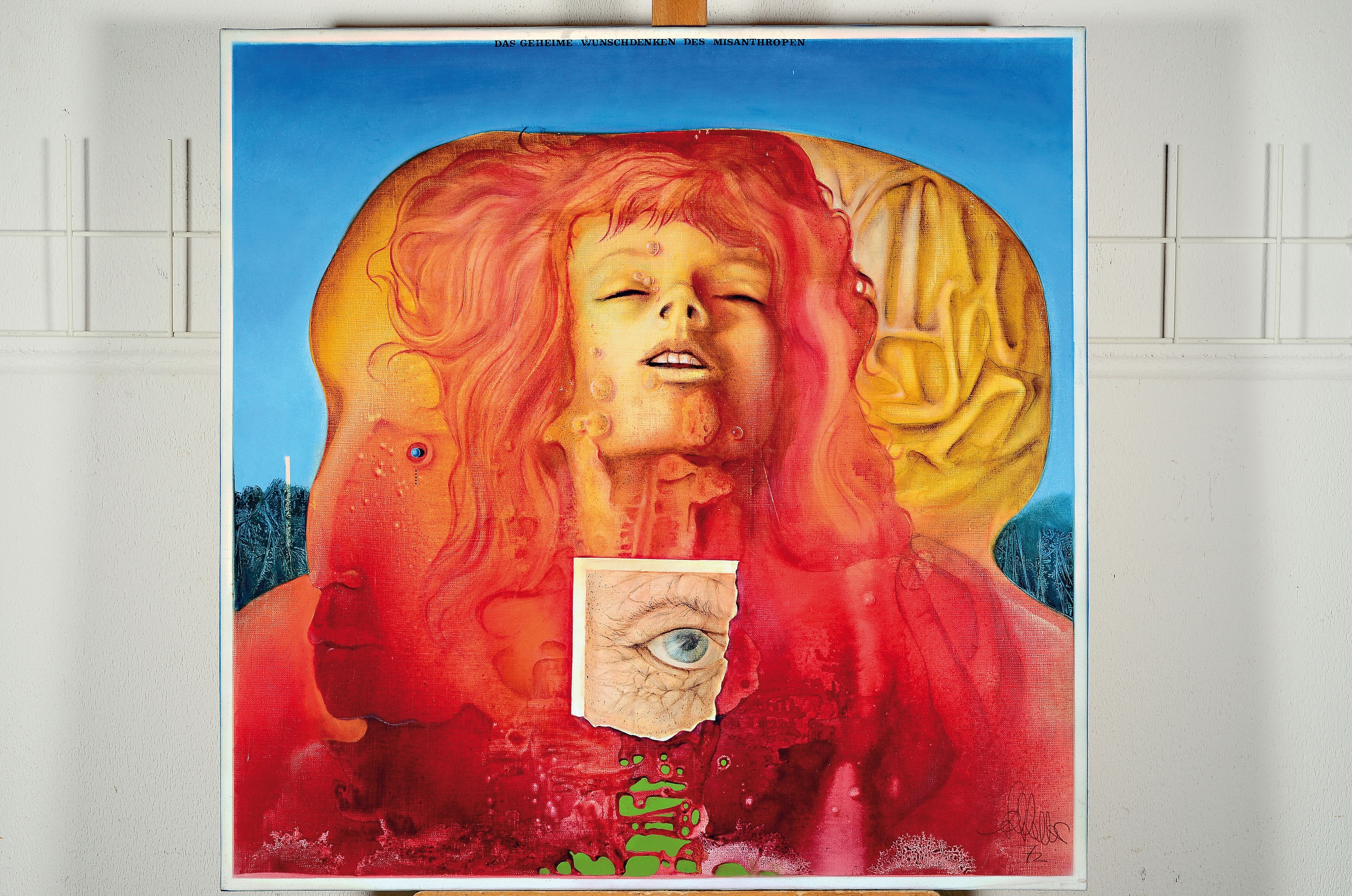 Detail k: Klaus Heinrich Keller, 1938 Godramstein-2018 , "Das geheime Wunschdenken des Misanthropen", 1972, Öl/Lwd, rechts unten signiert und ...