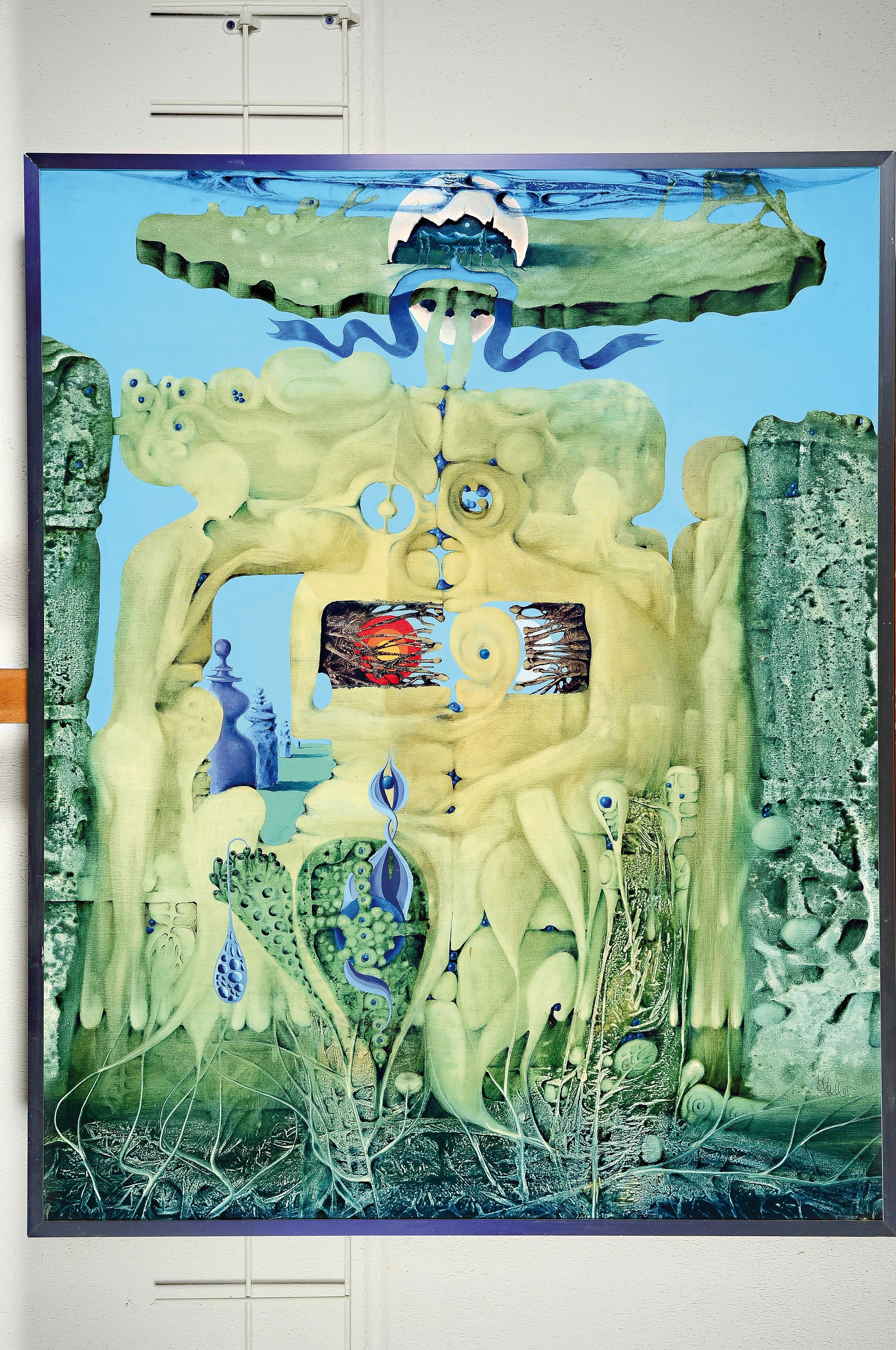 Detail k: Klaus Heinrich Keller, 1938 Godramstein-2018 , ohne Titel, surreale Komposition, rechts unten signiert, Öl/Lwd, 100x82 cm; Keller Studierte bei Paul ...