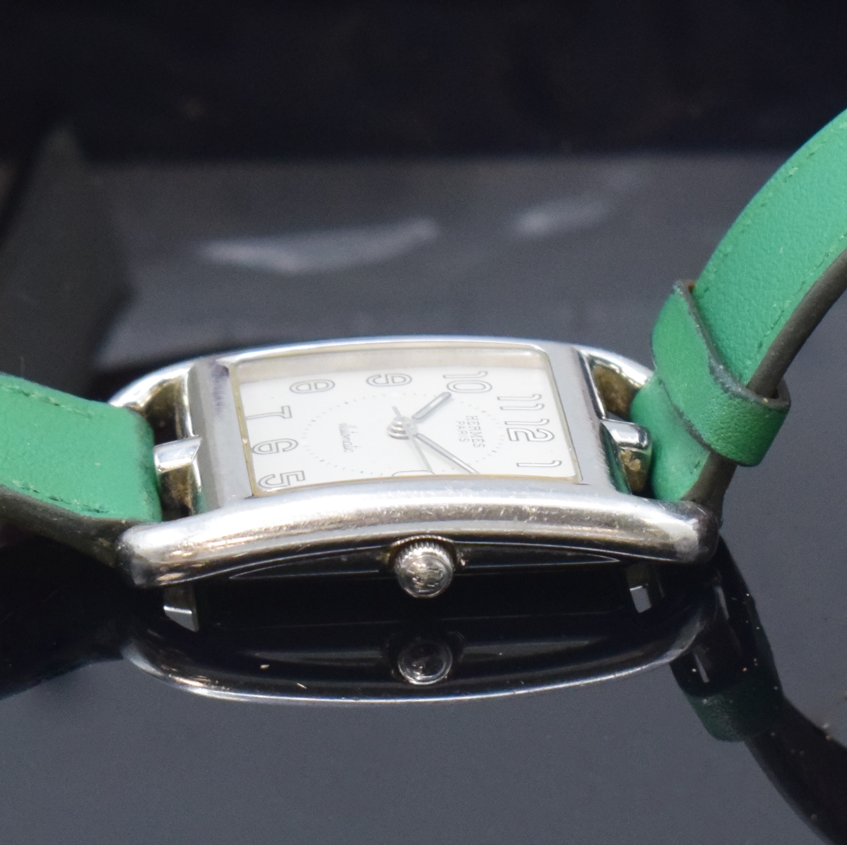 Detail c: HERMES Armbanduhr Serie Cape Cod Referenz CC1.710, Automatik, Schweiz um 2007, Edelstahlgeh. inkl. orig. Lederband m. orig. Dornschl., zus. 13 orig. ...