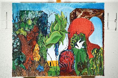 26792102k - Studie nach Klaus Heinrich Keller (1938-2018) ´Hortus Conclusus´, Öl/Lwd, unsigniert, ...