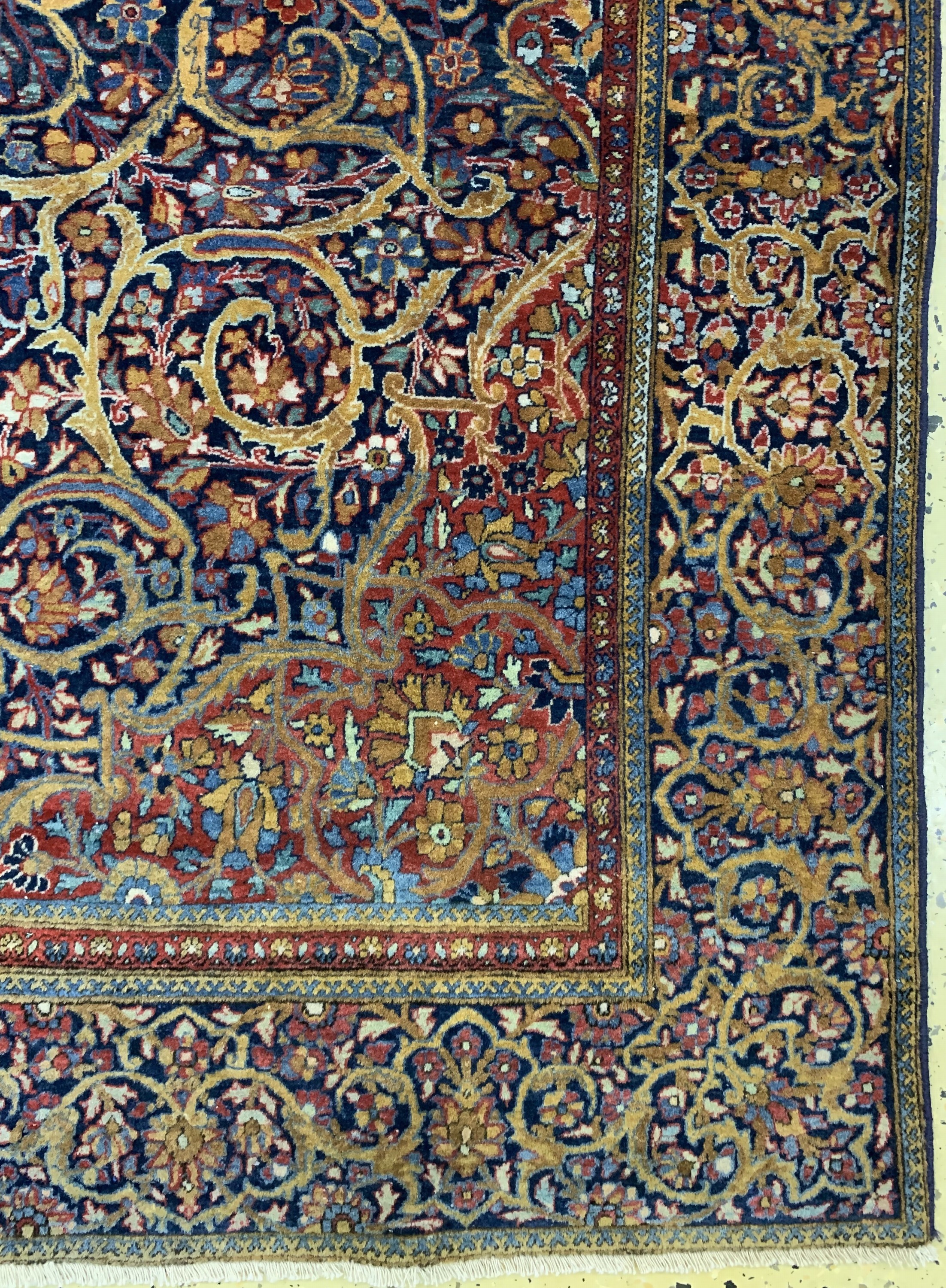 Detail a: Keschan"Ateshouglou"antik, Persien, um 1900, Korkwolle auf Baumwolle, ca. 195 x 119 cm, EHZ: 2