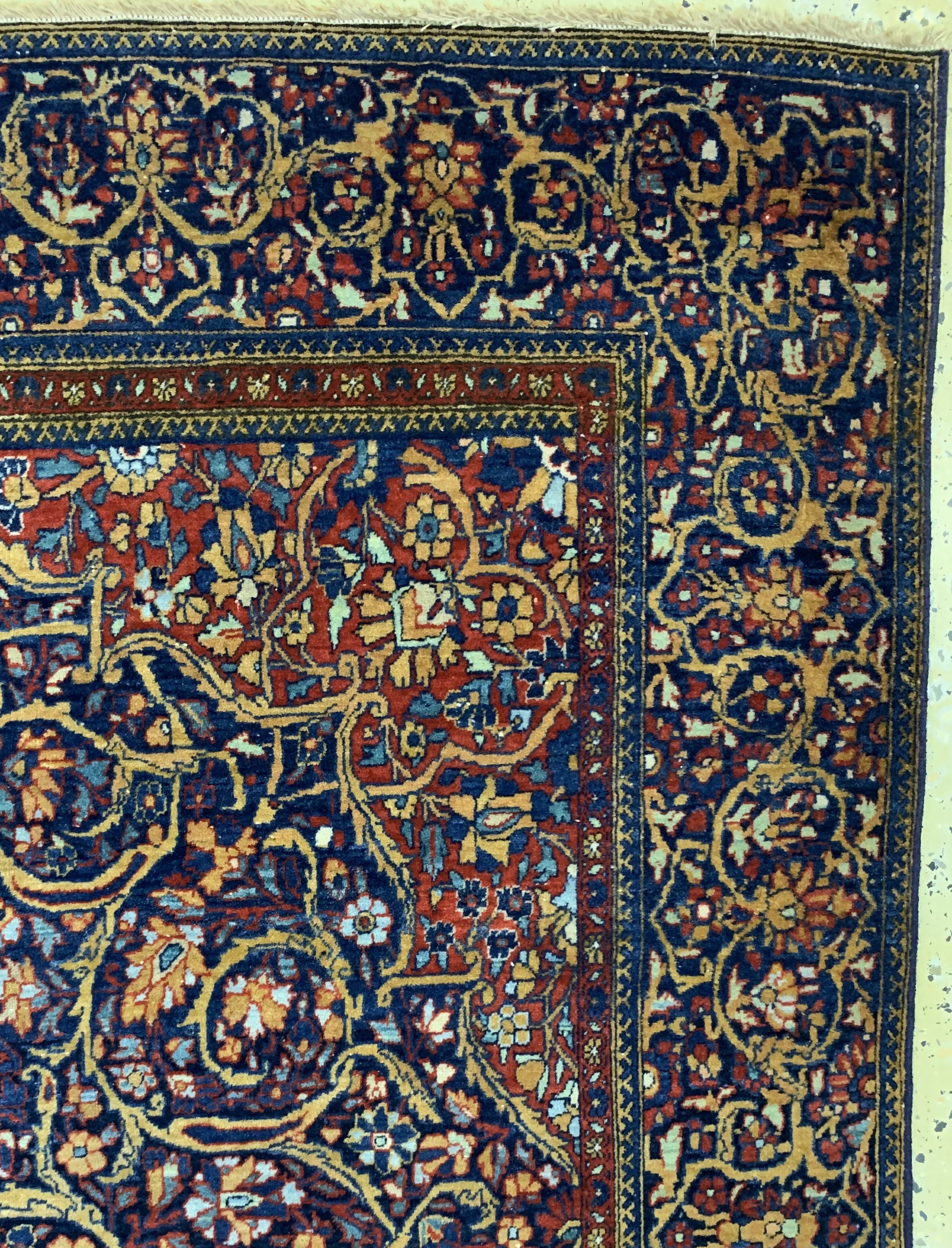 Detail e: Keschan"Ateshouglou"antik, Persien, um 1900, Korkwolle auf Baumwolle, ca. 195 x 119 cm, EHZ: 2