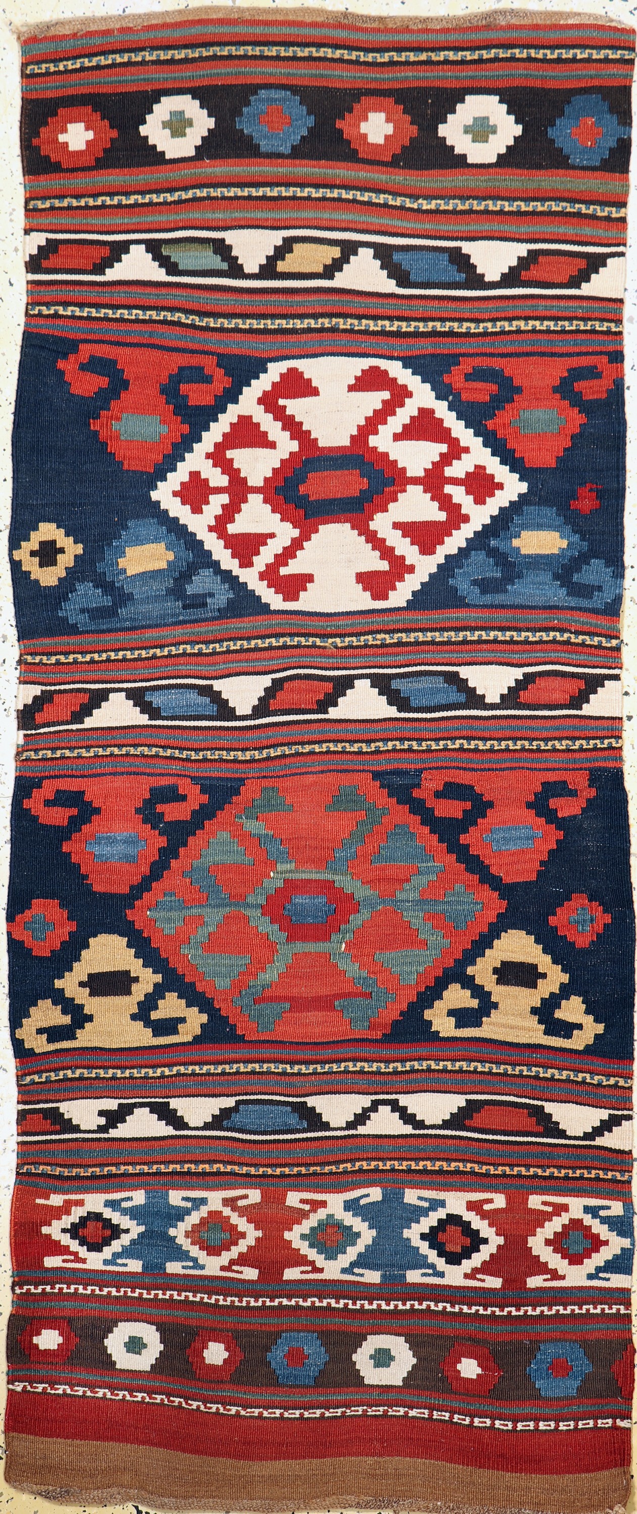 Shahsawan Kelim antik, Persien, um 1900, Wolle auf Wolle, ca. 214 x 90 cm, EHZ: 2