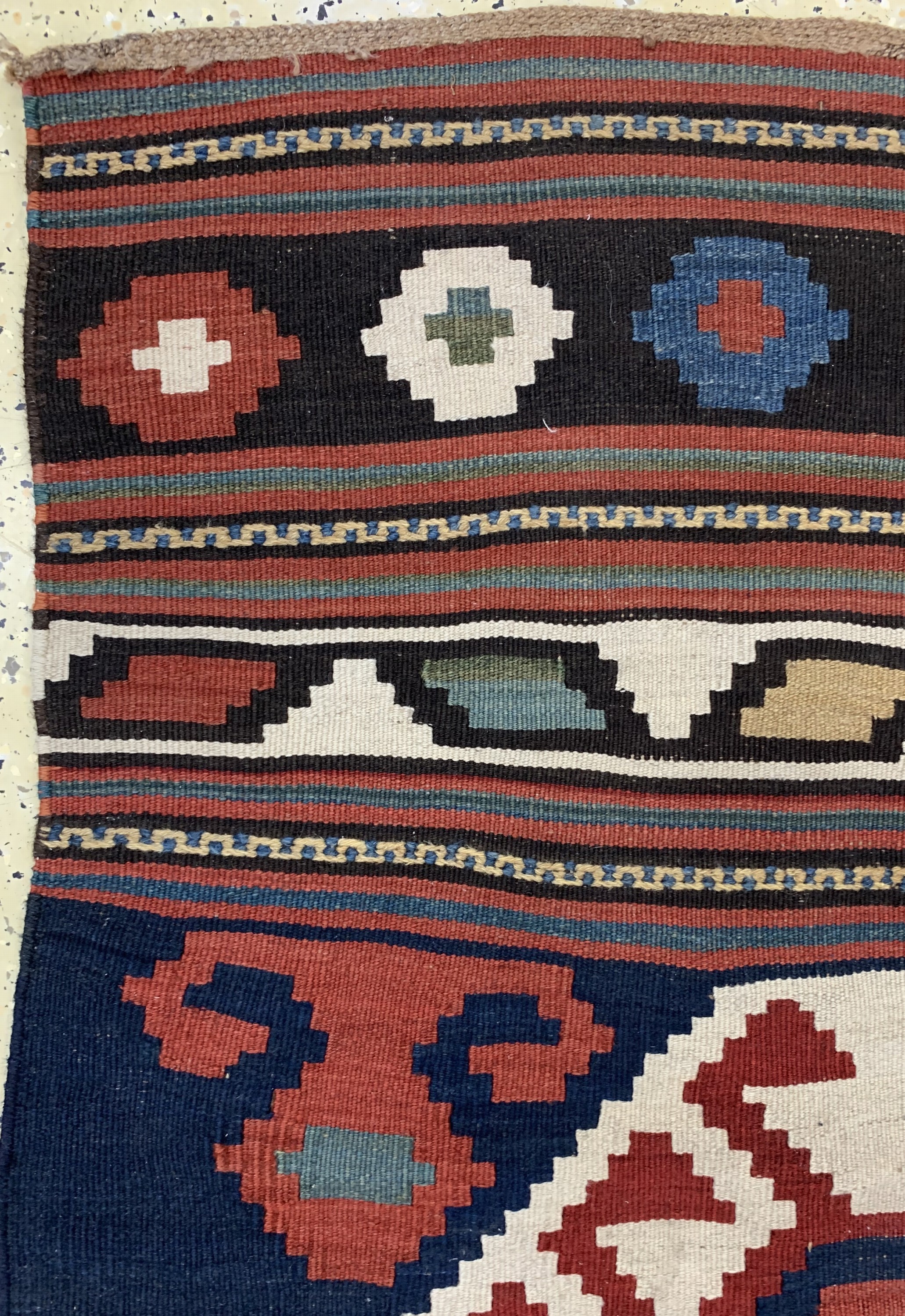 Detail d: Shahsawan Kelim antik, Persien, um 1900, Wolle auf Wolle, ca. 214 x 90 cm, EHZ: 2