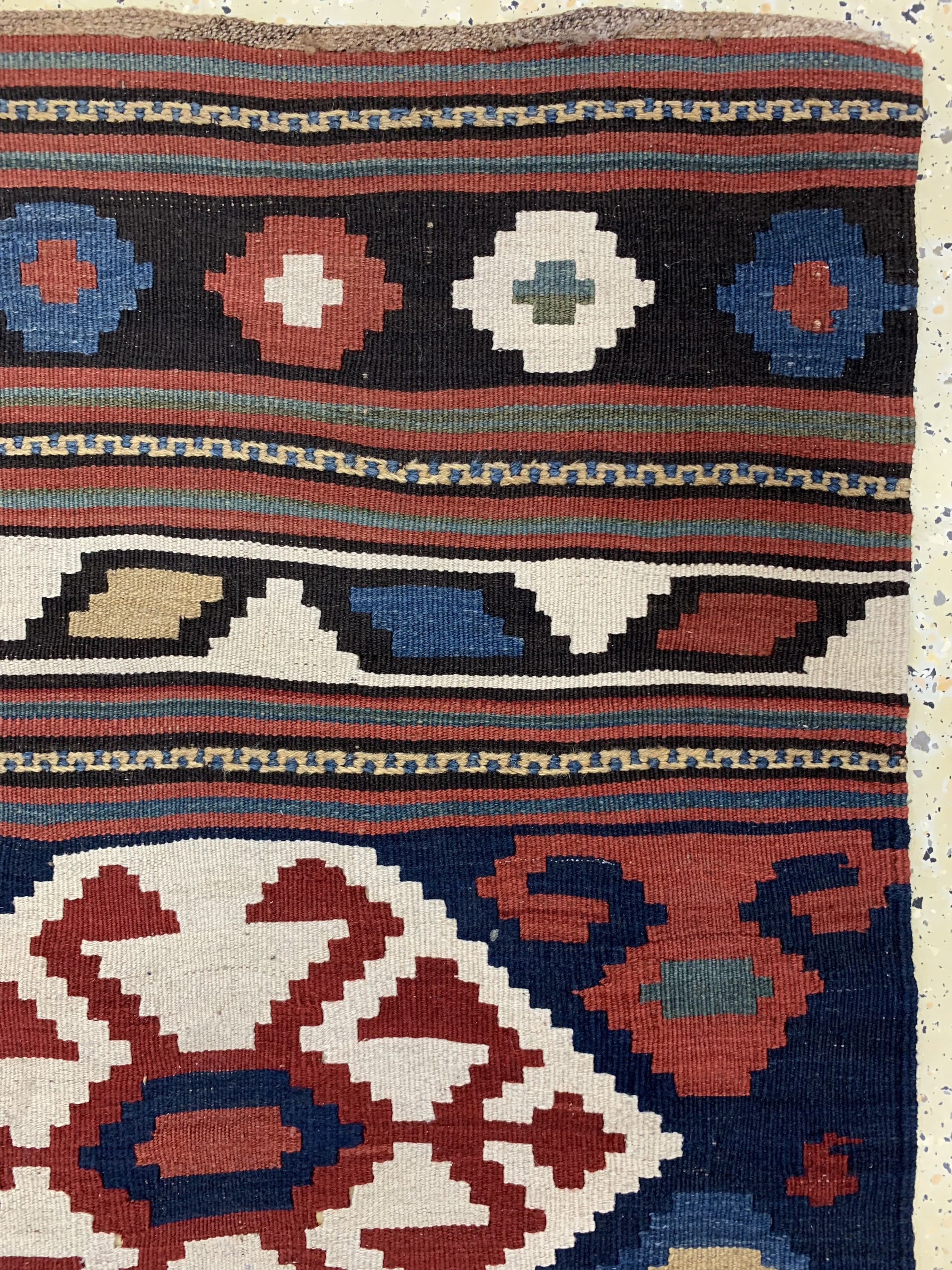 Detail e: Shahsawan Kelim antik, Persien, um 1900, Wolle auf Wolle, ca. 214 x 90 cm, EHZ: 2