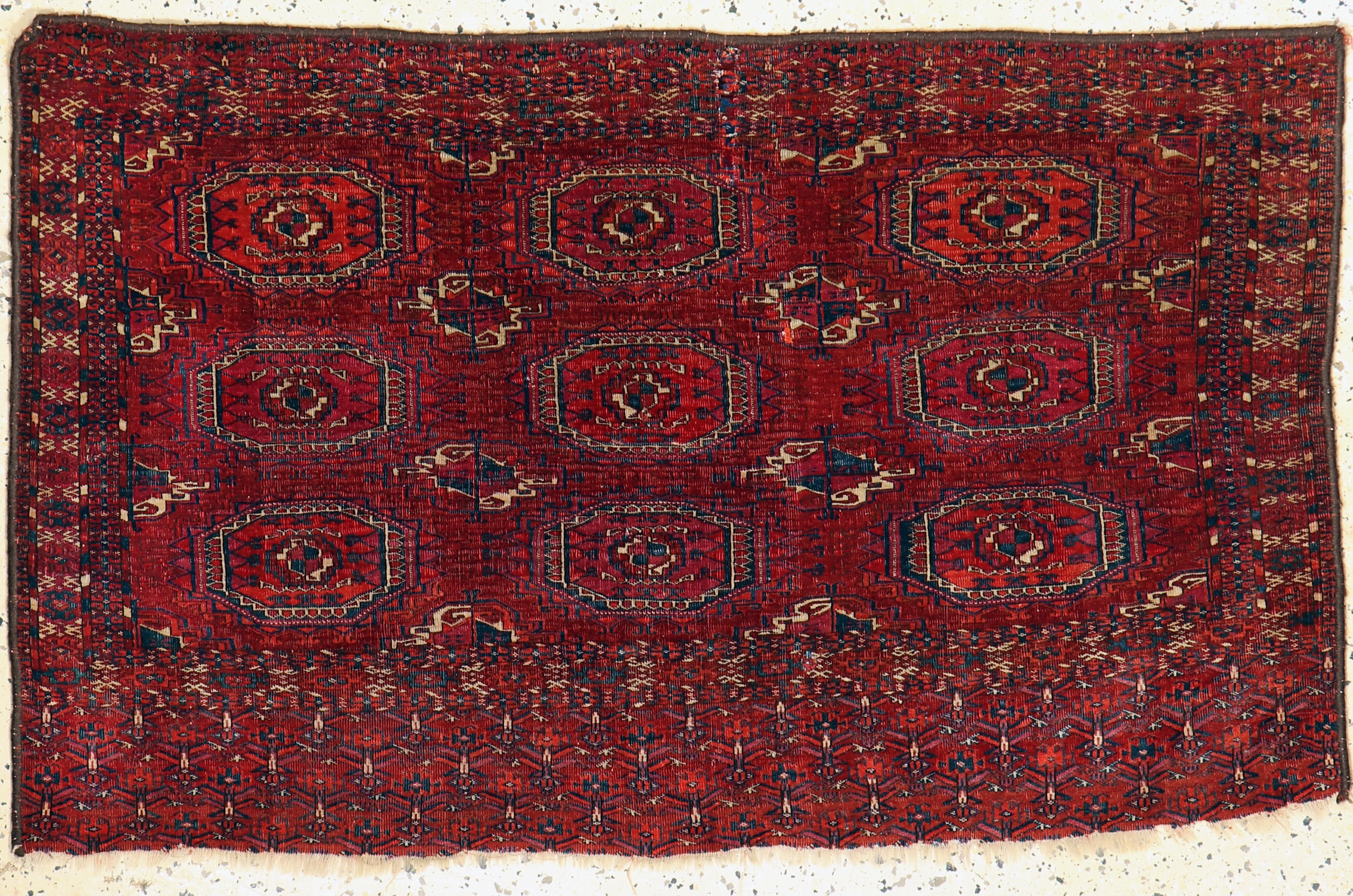 Tekke Tschowal antik, Turkmenistan, 19.Jhd,Wolle auf Wolle, ca. 127 x 78 cm, EHZ: 4
