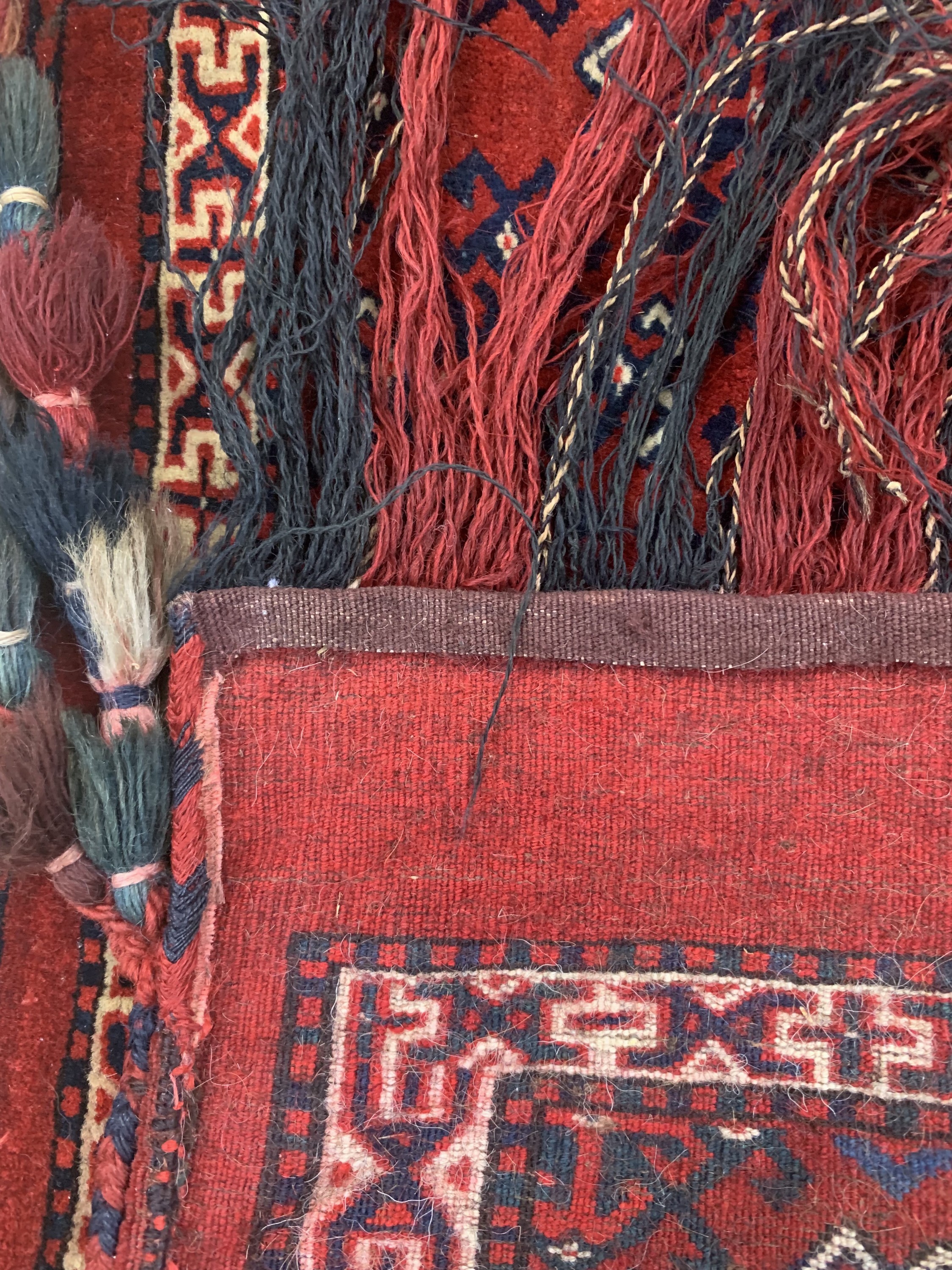 Detail d: Güklan Torba, Turkmenistan, um 1920, Wolle auf Wolle, ca. 80 x 40 cm, EHZ: 3