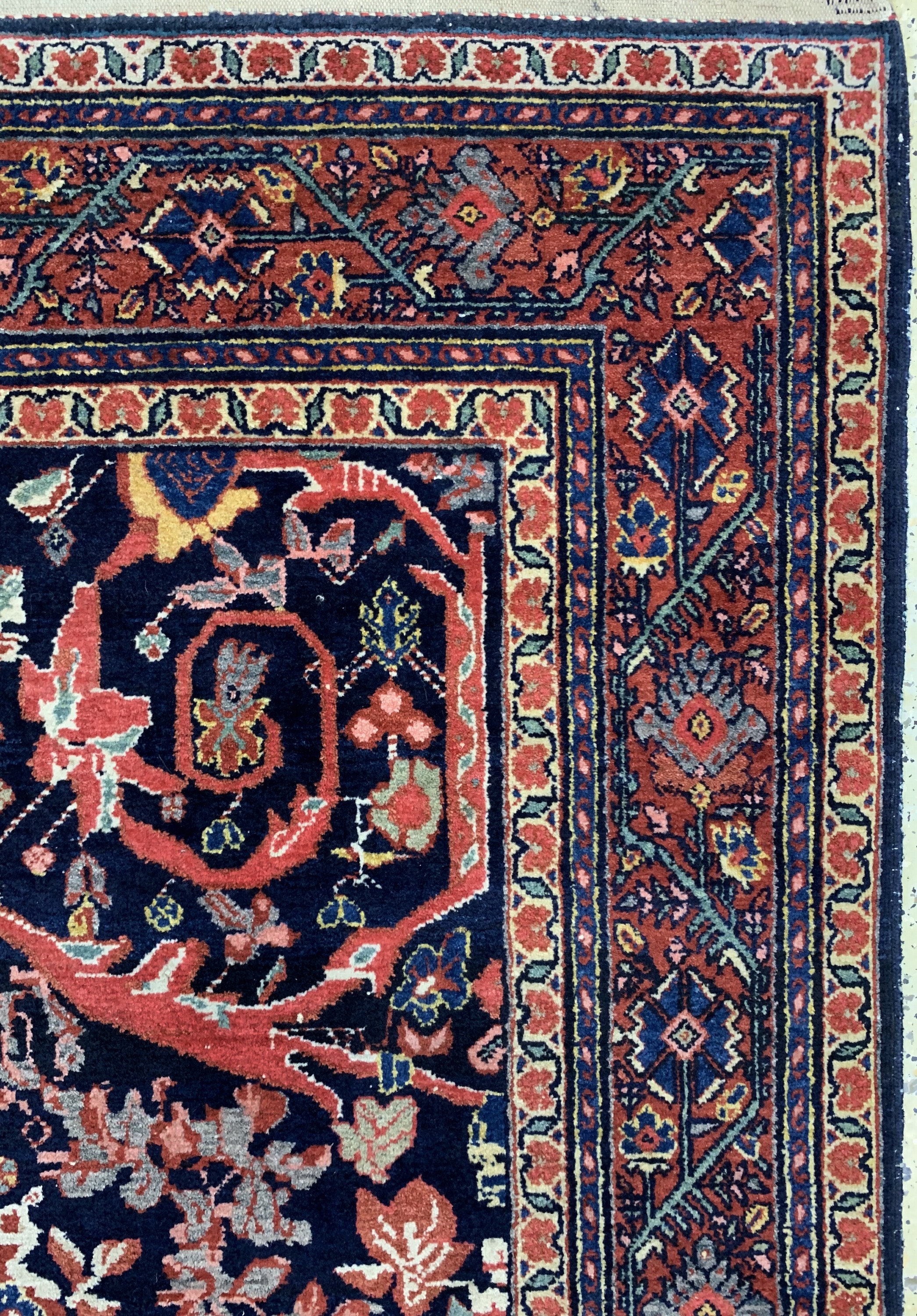 Detail e: Sarogh Mahal"Mostofi-Design", Persien, um 1930, Wolle auf Baumwolle, ca. 205 x 135 cm, EHZ: 2