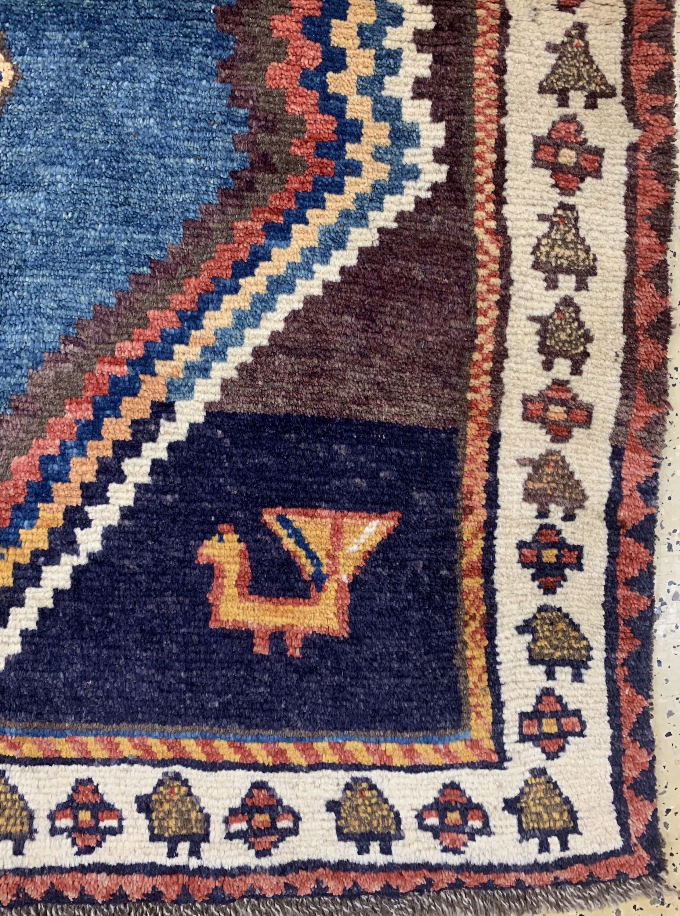 Detail a: Gabbeh alt, Persien, um 1950, Wolle auf Wolle, ca. 153 x 102 cm, EHZ: 3